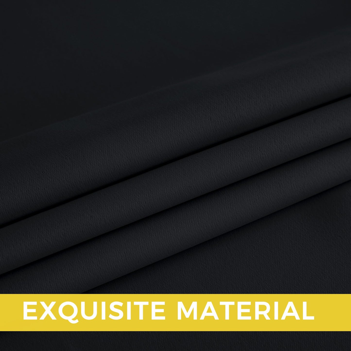 NICETOWN 95 Inch Blackout Curtains, Grommet 2 Panels Thermal Insulated Black Room Darkening Drapes, Extra Long Window Curtains for Bedroom Living Room