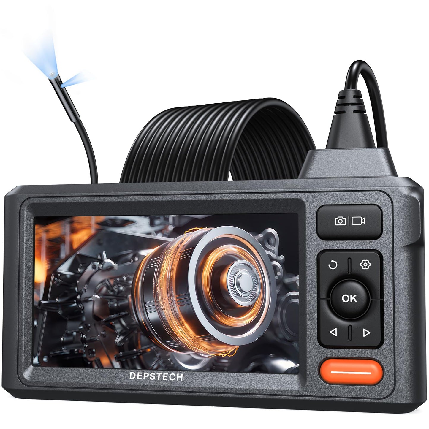 DEPSTECH Dual-Lens Endoscope with Light, 1080P HD Borescope, 16.5FT Flexible Sewer Camera, IP67 Waterproof Plumbing Snake Camera