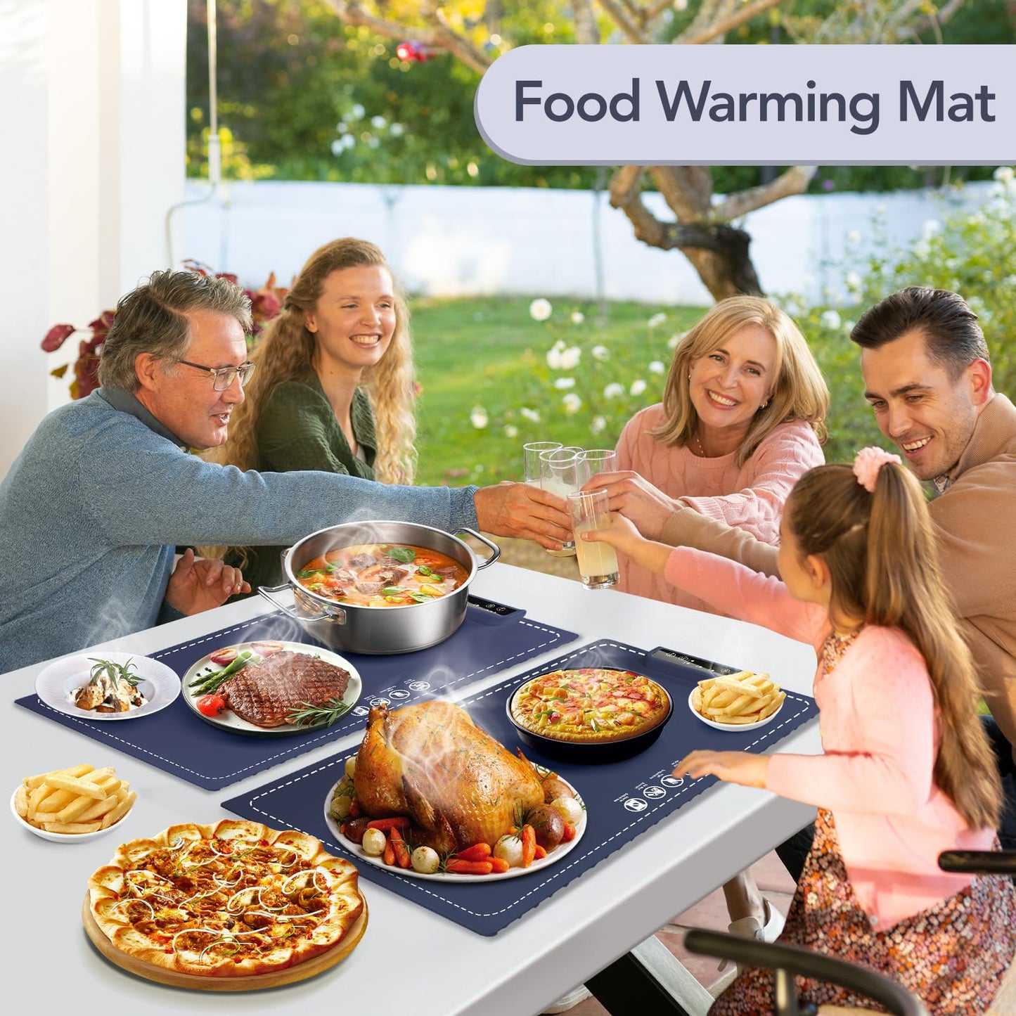 2 Pack Food Warming Mats for Countertop,Warming Mat for Food,Electric Warming Tray for Buffets Parties,Silicone Heating Mat for Food Portable Food Warmer for Home Kitchen Gift Daily Use Travel