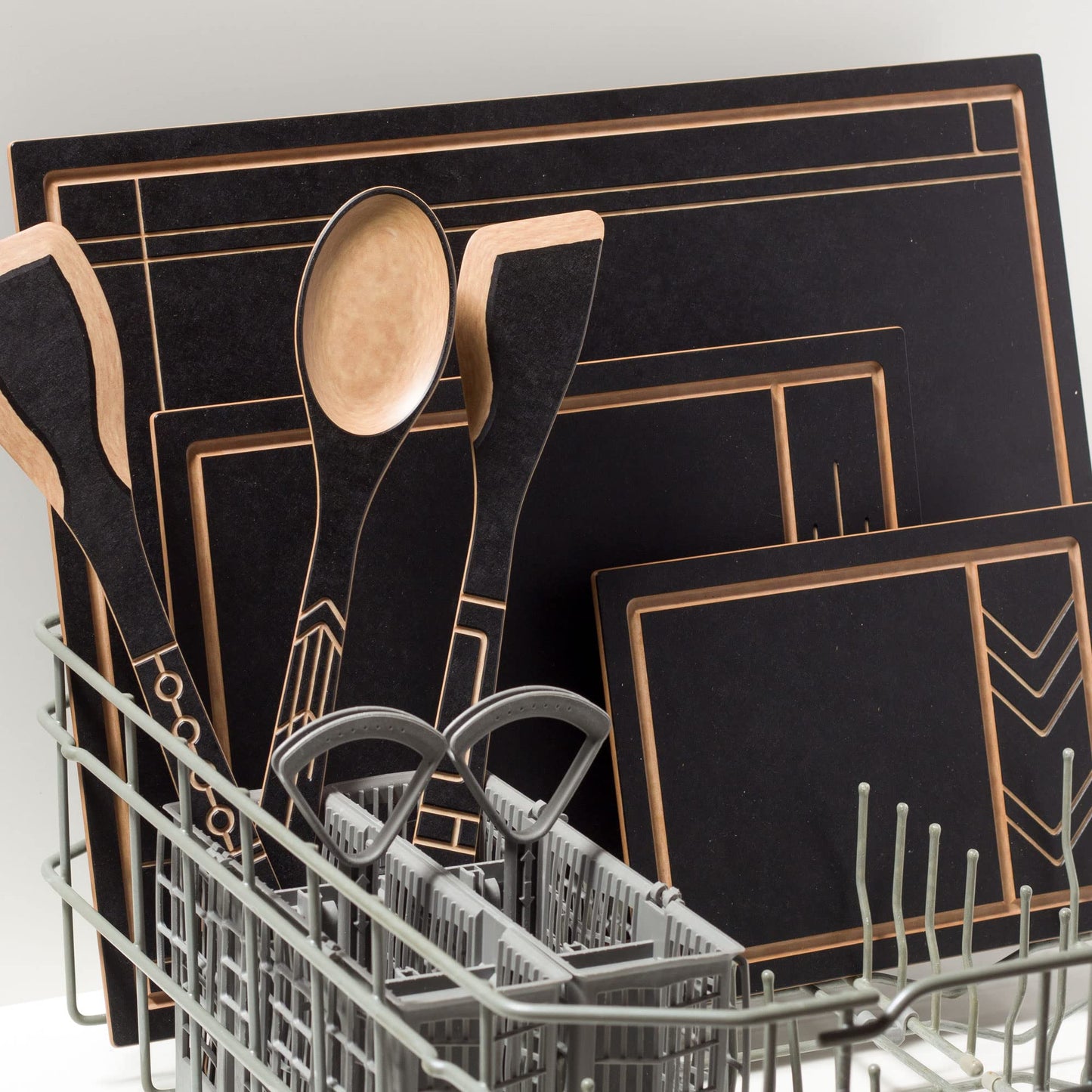 Epicurean Frank Lloyd Wright Medium Cut & Serve Board - Dishwasher Safe Non-Toxic Made in the USA, 13.75" × 9.75", Slate/Natural