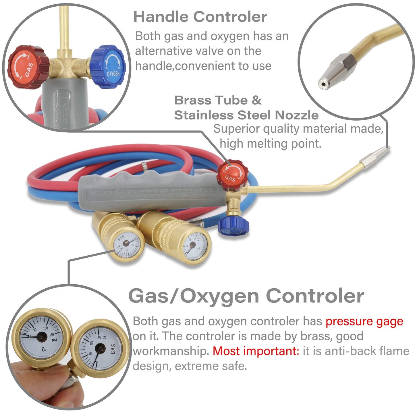 Pressure Gauges MAPP/Oxygen Welding Torch