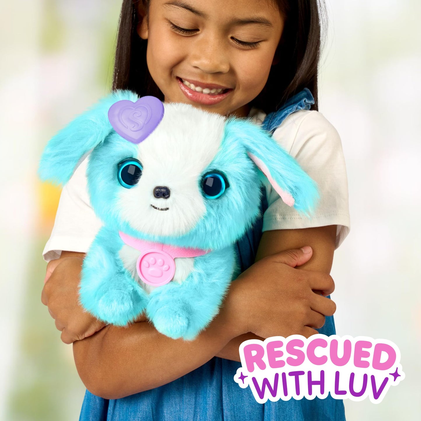ScruffaLuvs Pet Scruffs Blue - Mystery Plush Toy, 7.5" Tall - Wash to Reveal 1 of 3 Rescue Pets: Puppy, Bunny, or Kitty - Includes 8.7" Deluxe Pet Carrier