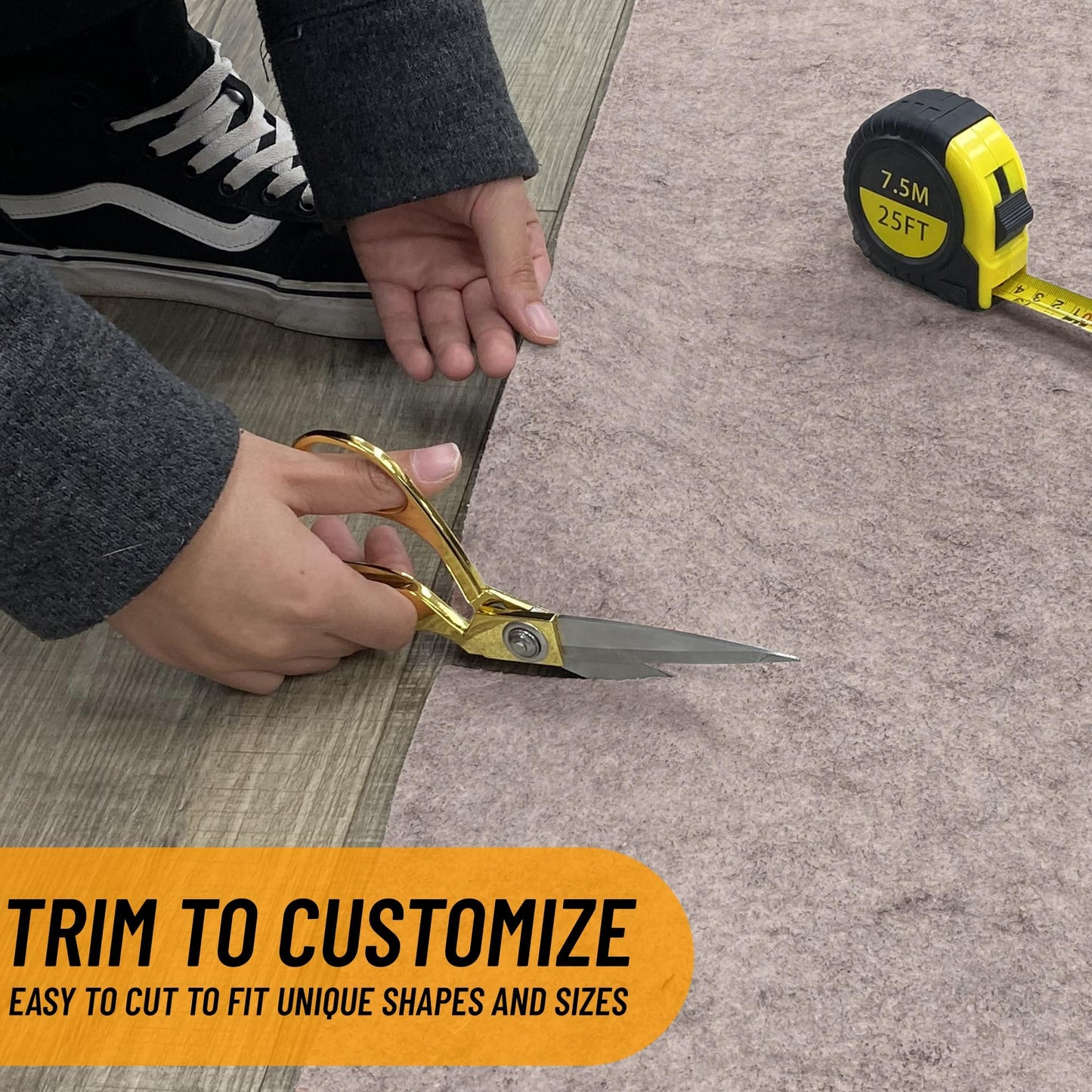 Ottomanson 3' x 10' Non-Slip Rug Pad Gripper 1/4 Inch Thick Dual Surface Felt + Rubber Gripper - Safe for All Floors, Brown