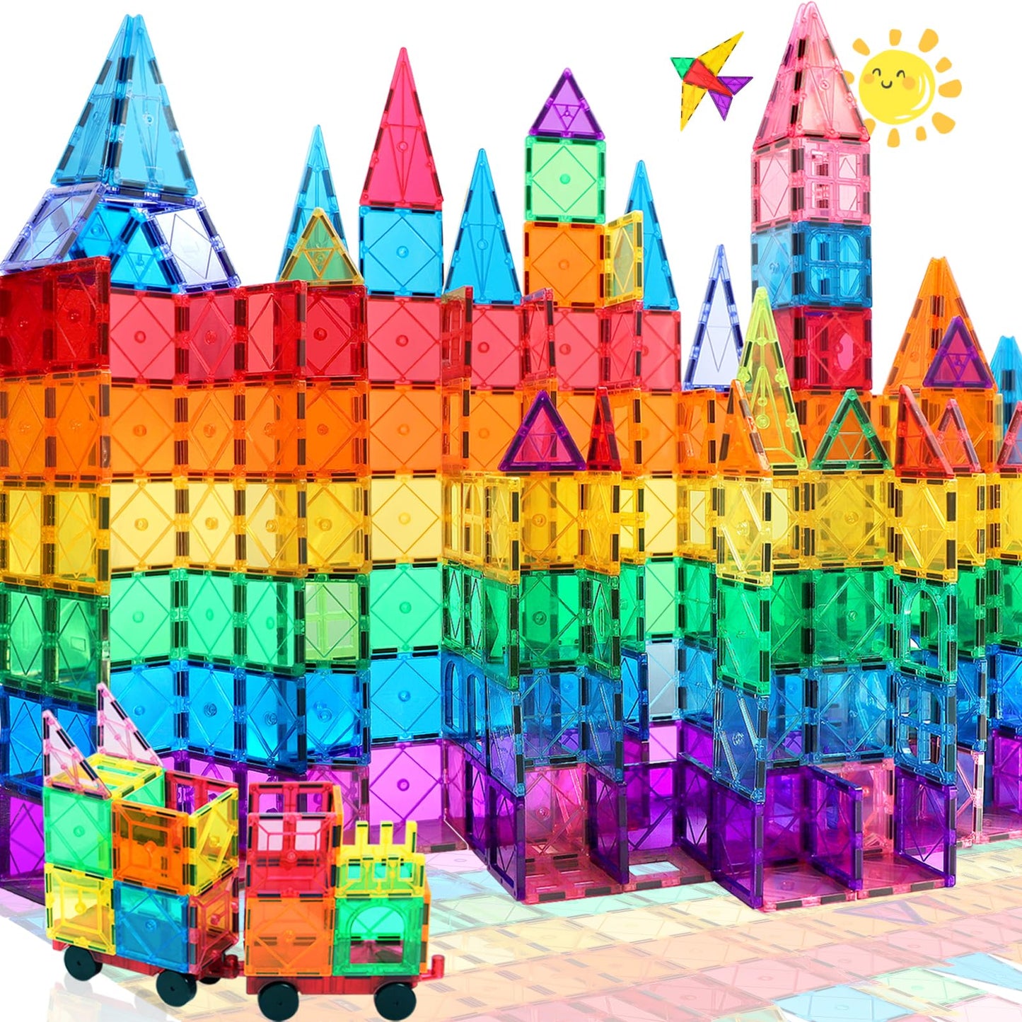 100PCS Magnetic Tiles Magnetic Blocks for Kids 3-5 6-8 8-10 Construction STEM Learning Resources Magnet Building Blocks Toddler Toys Christmas Birthday Gifts Toys for 3 4 5 6 7 8+ Year Old Boys Girls
