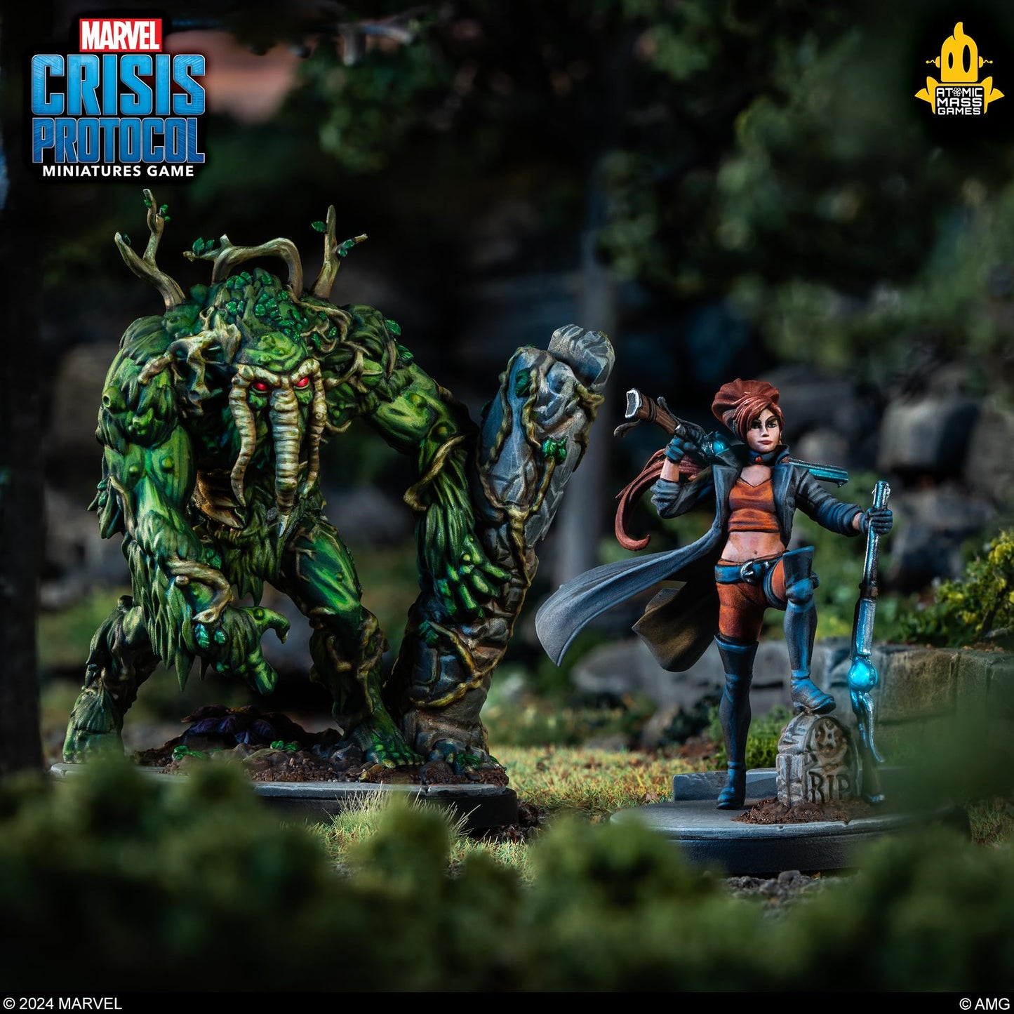 Marvel: Crisis Protocol Elsa Bloodstone & Man-Thing Character Pack - Adds New Legion of Monsters Leadership! Tabletop Superhero Game, Ages 14+, 2 Players, 90 Min Playtime, Made by Atomic Mass Games