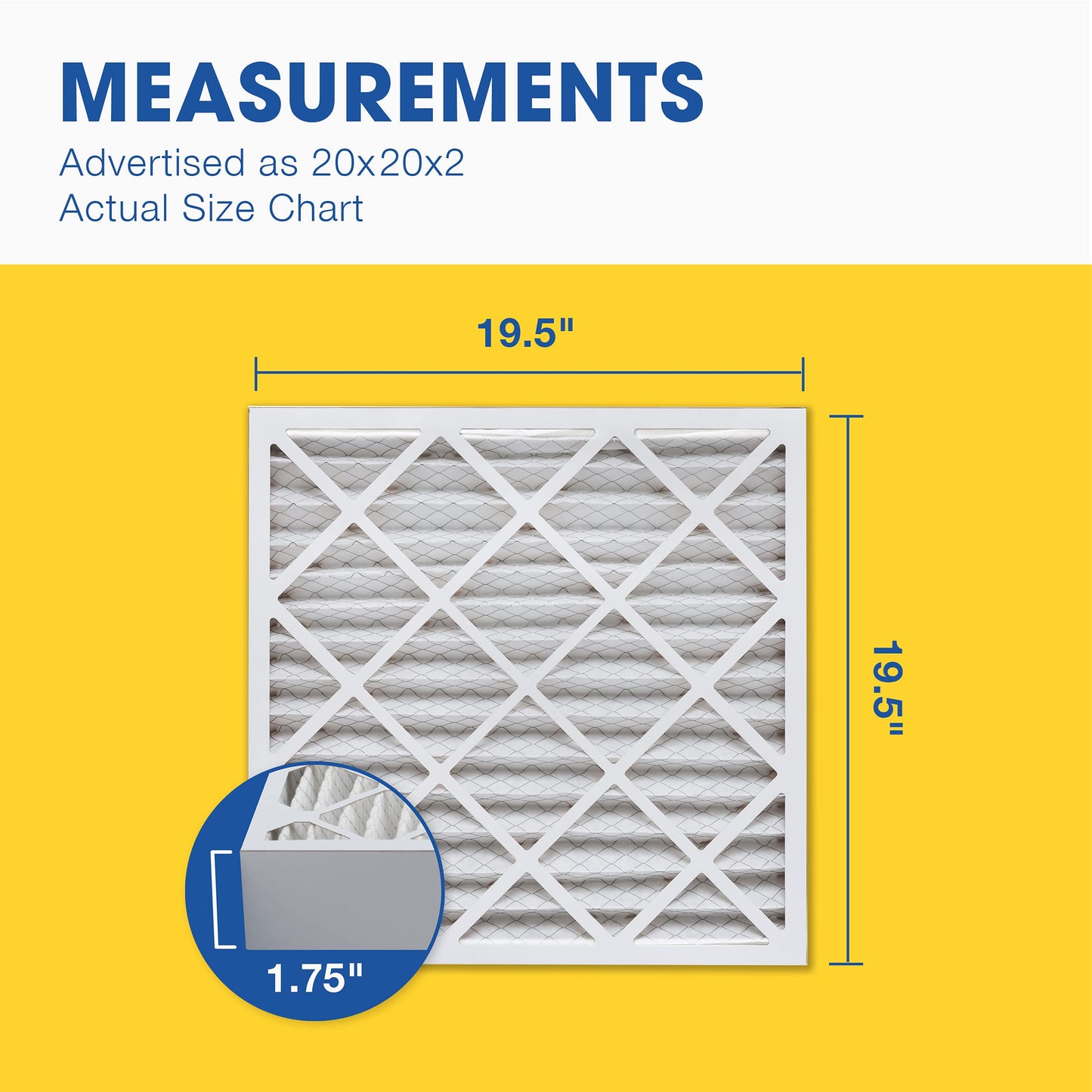 Aerostar 20x20x2 MERV 13 - 6 Count - Pleated HVAC, Furnace & Air Conditioner Filters - Removes Bacteria, Dust, Cold & Flu Germs, Lint, Mold, Pet Dander, Allergy-Causing Pollen, Smog, Smoke & Viruses