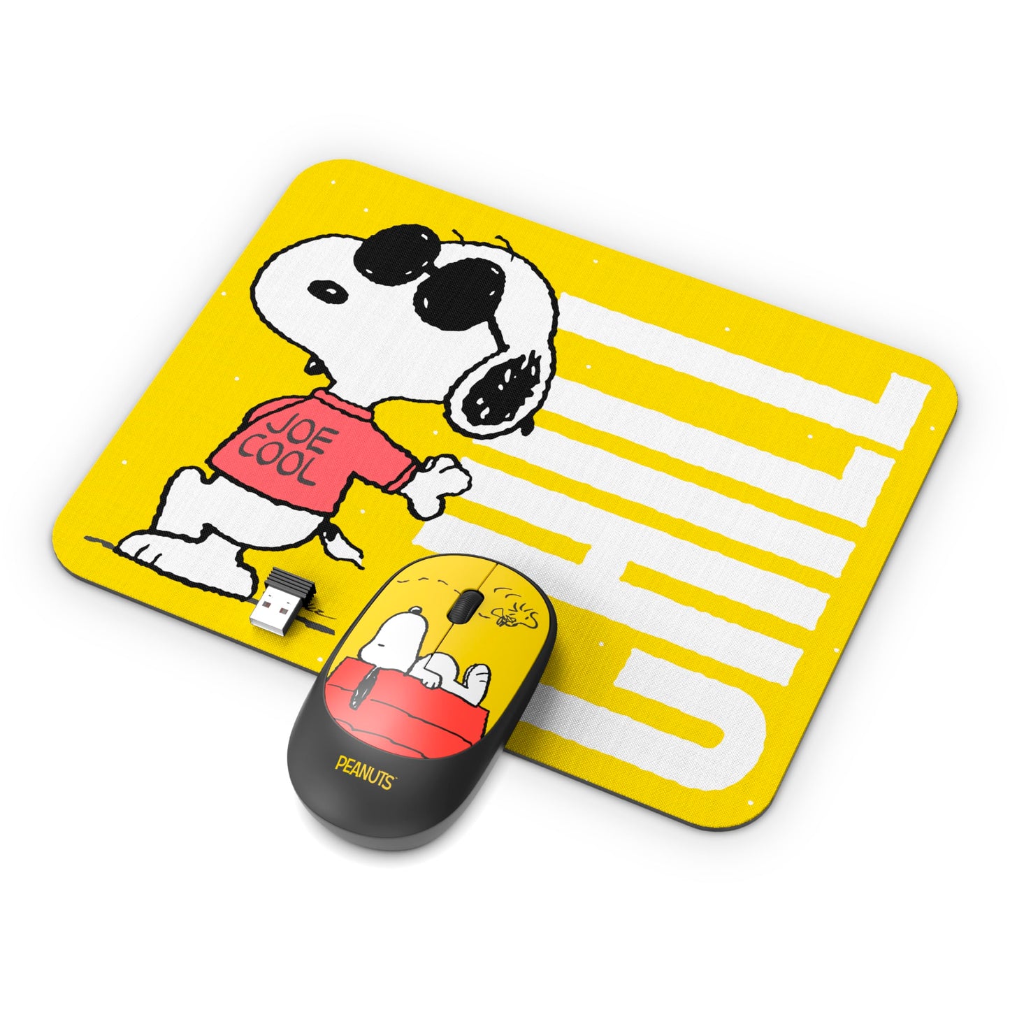 SOAR Peanuts Mouse & Mouse Pad Combo Yellow- Chill