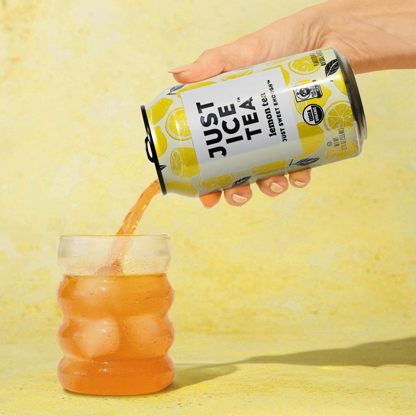 Just Ice Tea, Lemon Flavored Black Iced Tea, 24-Pack (12oz Cans), USDA Certified Organic, Real Brewed, Low Calorie, No Artificial Sweeteners, Fair Trade, Made in USA.