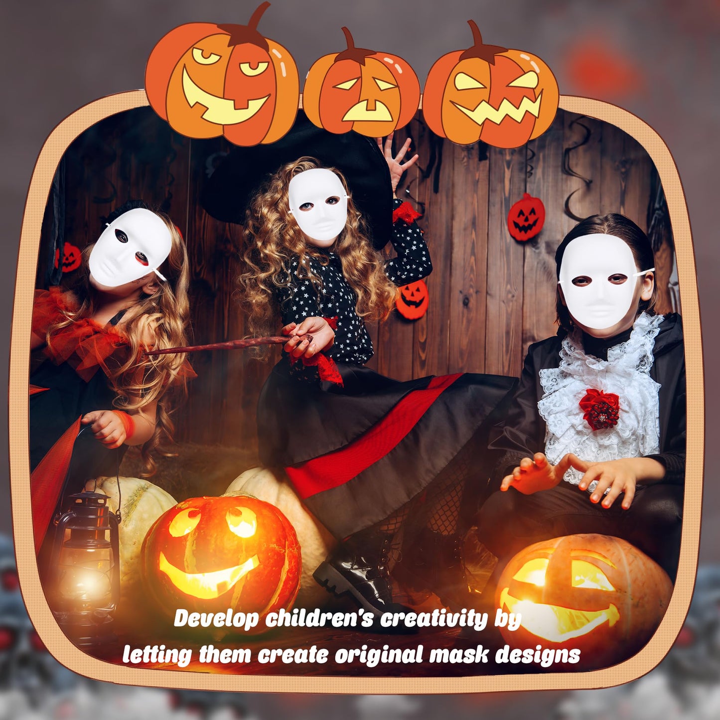 Fahacop 24 Pcs White Paper Mache Masks DIY Full Face Craft Masks Paintable Paper Mask for Halloween Cosplay Masquerade Parties and DIY Craft Activities