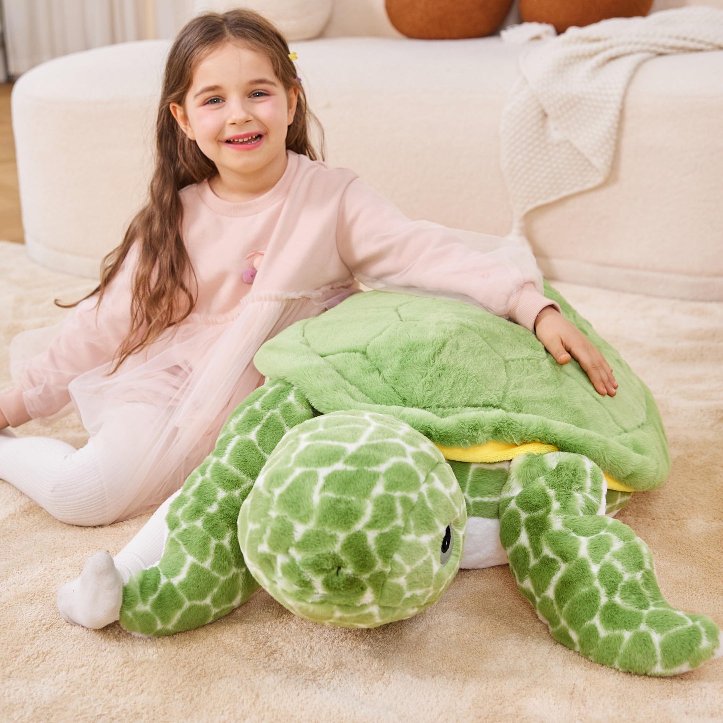 IKASA Giant Sea Turtle Stuffed Animal Plush Toy,Big Large Jumbo Soft Toys,30" Cute Huge Size Fat Fluffy Plushy Plushie,Gifts for Kids