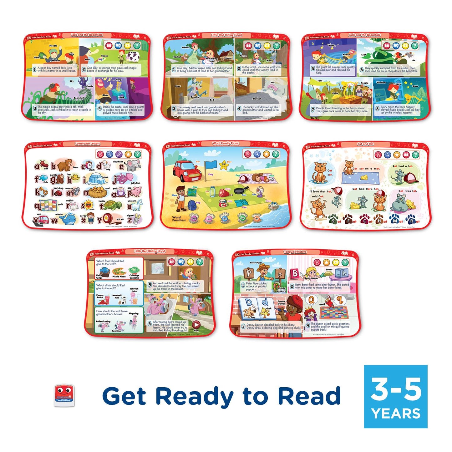 VTech Touch and Learn Activity Desk Deluxe 4-in-1 Preschool Bundle Expansion Pack II for Age 3-5, White