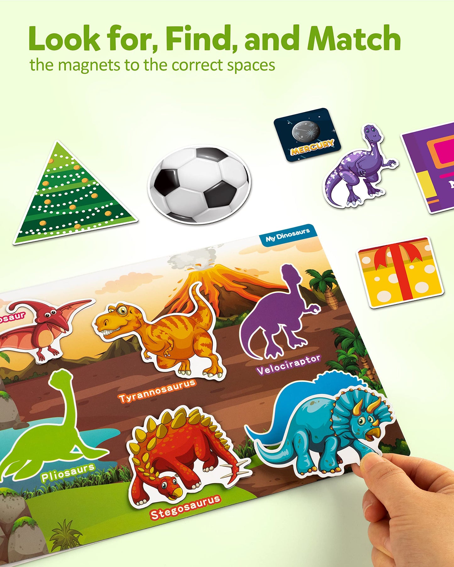 Coogam Preschool Magnetic Busy Book, 9 Themed Stickers Sensory Toys Fine Motor Skills Learning Binder Quiet Book Montessori Toys for Kids Toddlers Home Kindergarten
