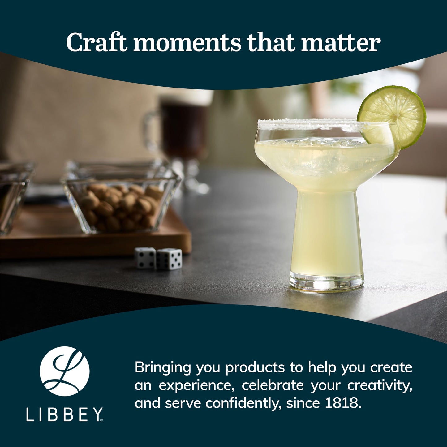 Libbey Stemless Margarita Glasses Set of 4, Classic, Lightweight Mixed Cocktail Glasses Set, Large Margarita Glass Set for Cinco de Mayo, Parties