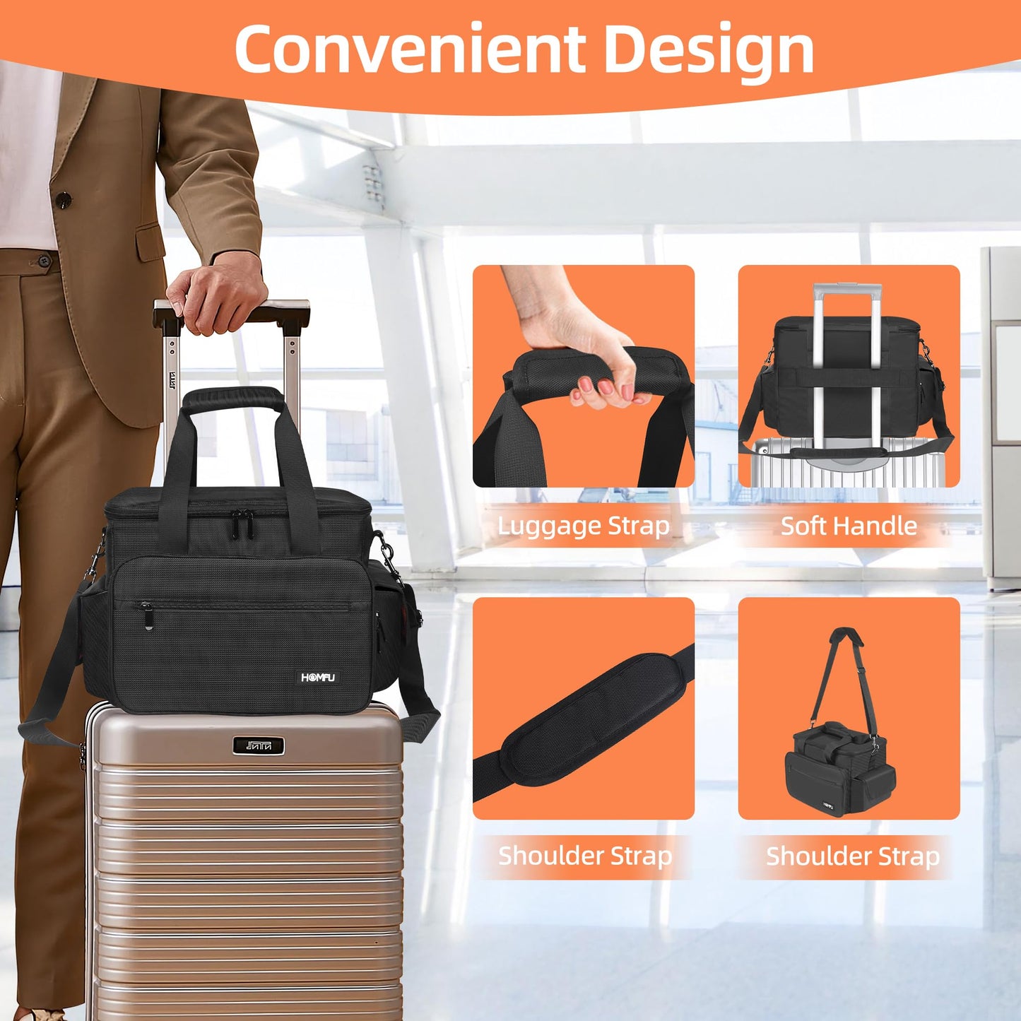 Homfu DJ Gig Gear bag-DJ Cable File Organizer Bag with Detachable Dividers,DJ Travel Gig Bag With Organization Package for Business Trips,Daily Use,DJ File Equipment,Musician Accessories,Outdoor