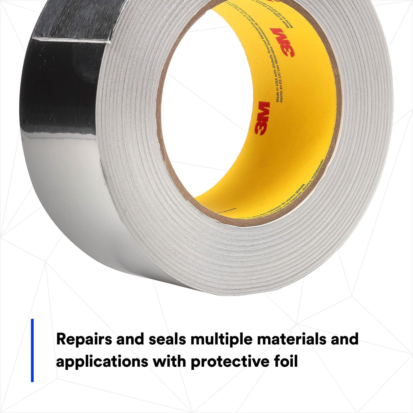3M Aluminum Foil Tape 3380, Silver, 48 mm x 45 m, 3.25 mil