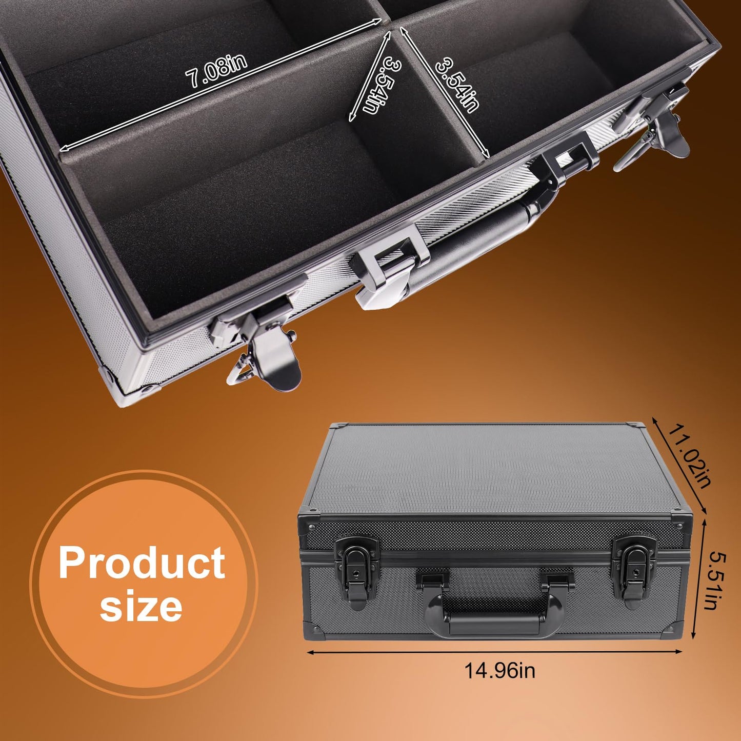 vixiwi Toploader Storage Box for 3"x4" 35pt Rigid Cards,Trading Card Storage Box,Large Capacity Top Loader Card Storage Hard Case,Cards Case Holder (Holds 630+ Toploaders)