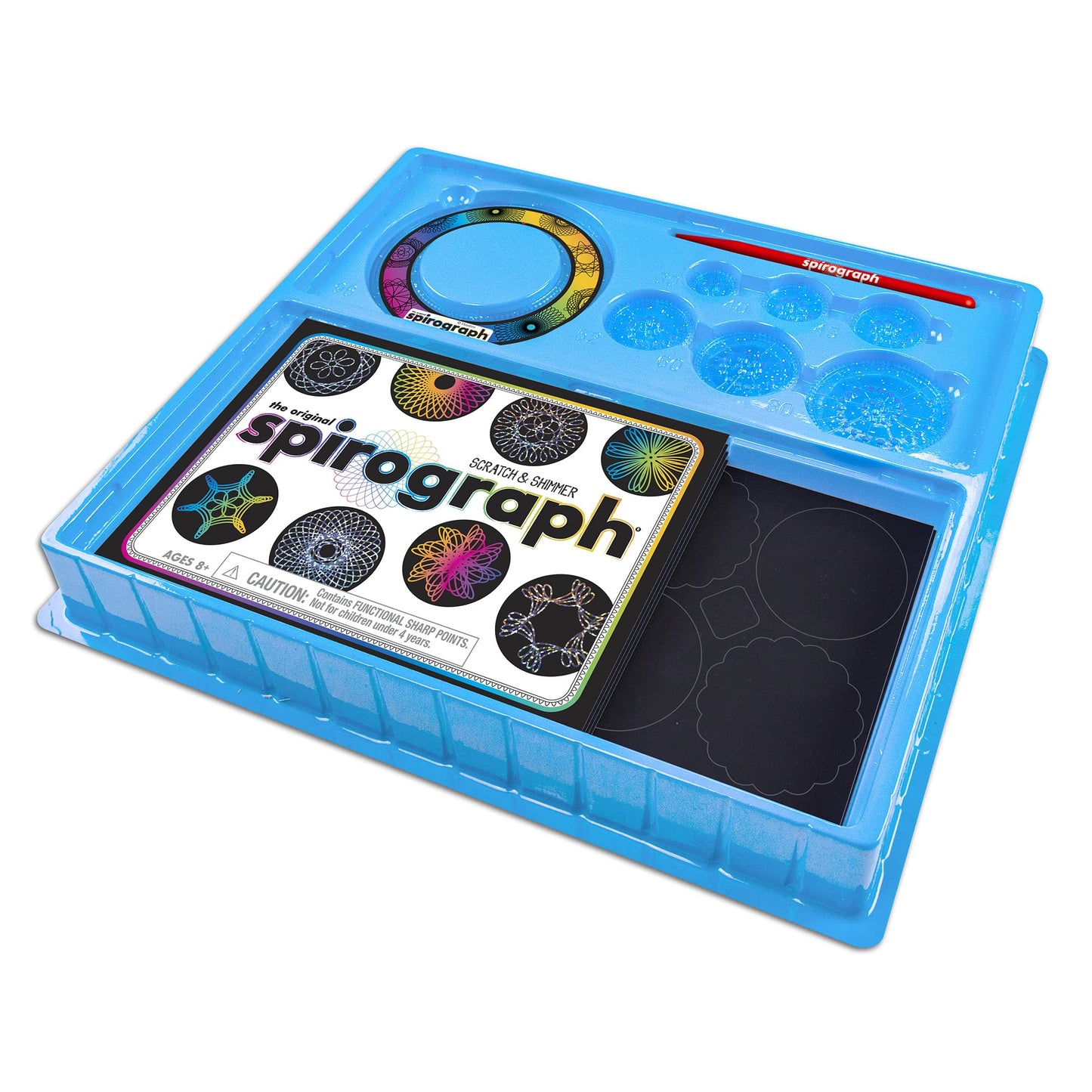 Spirograph Scratch & Shimmer | Create Amazing Multicoloured & Sparkly Designs | Includes Scratch Sheets, Sticker Sheets & Glitter Precision Wheels | Creative Arts & Crafts Activity | for Ages 8+