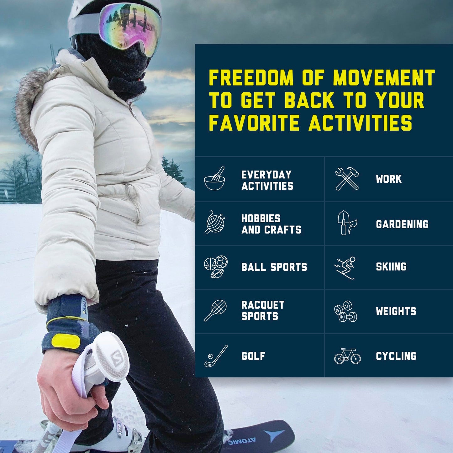 Push Sports Thumb Brace for Thumb MP Joint Injuries. Relief for Skier's Thumb and Ligament Injuries. Can be Worn Under Gloves to Provide Stability During Sports. (Right Medium) - Not for CMC Support