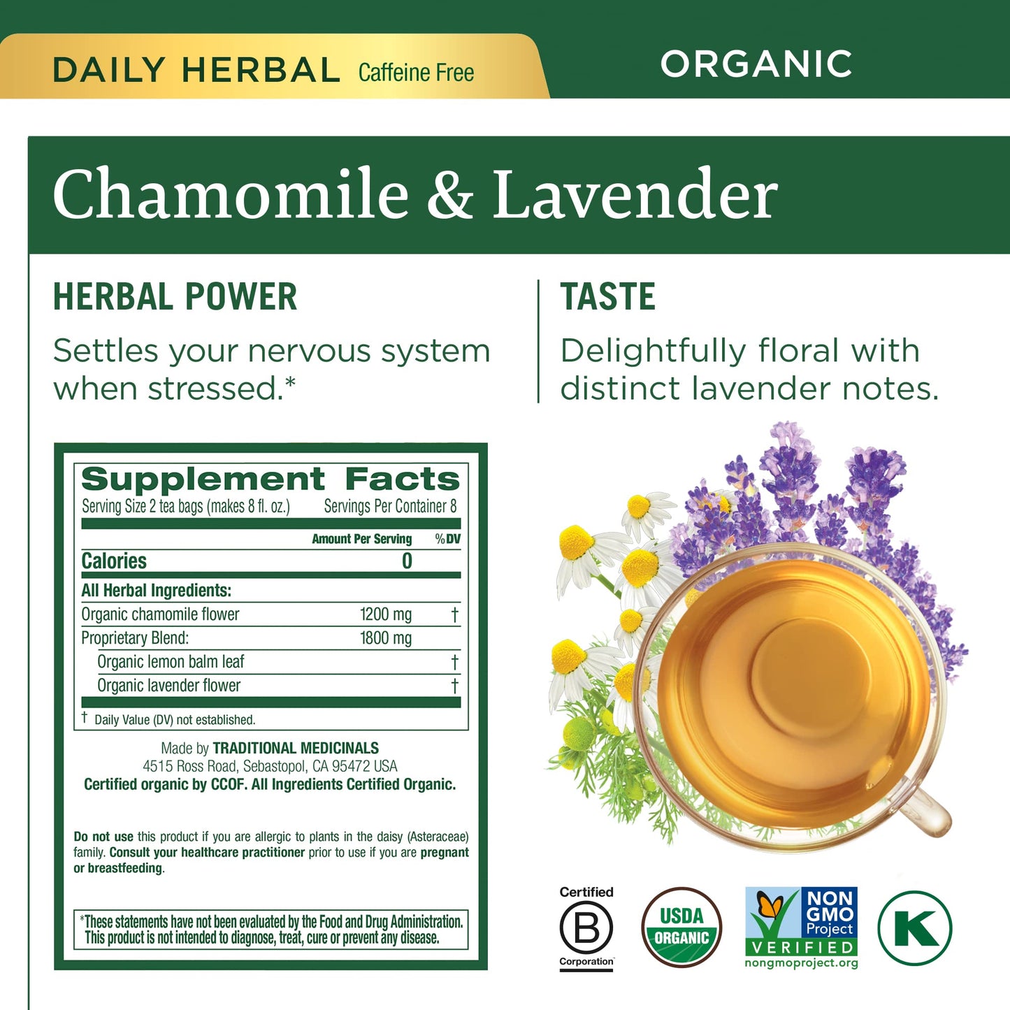 Traditional Medicinals Organic Herbal Tea Variety Pack for Stress and Sleep Support, 6 Flavors, Lavender, Chamomile, Lemon & Valerian Root, 96 Tea Bags, (6 Pack)