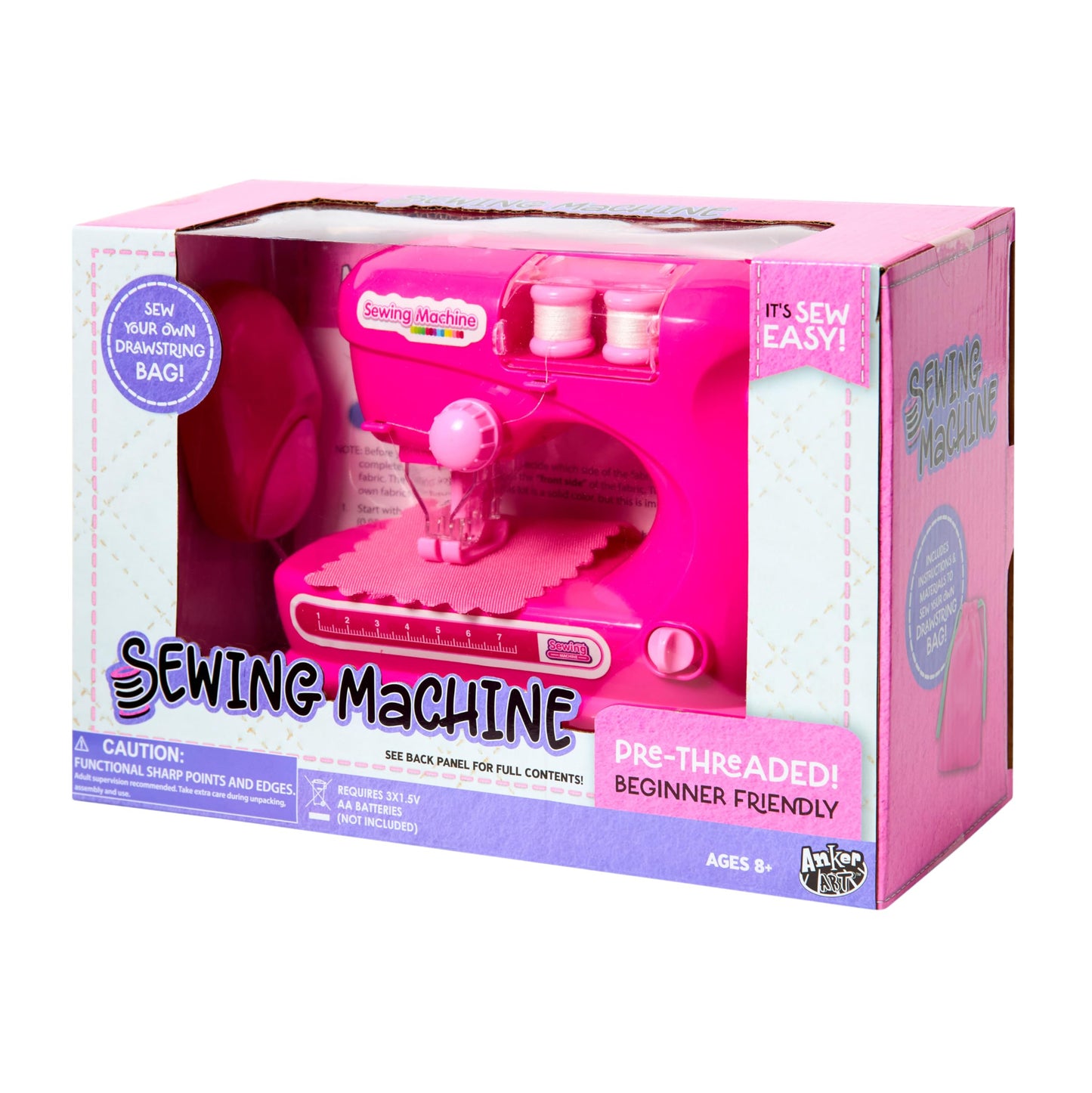 Anker Play 500659/DOM Starter Sewing Machine for Kids with Ruler and Needle, 6 Pieces, Multicolor