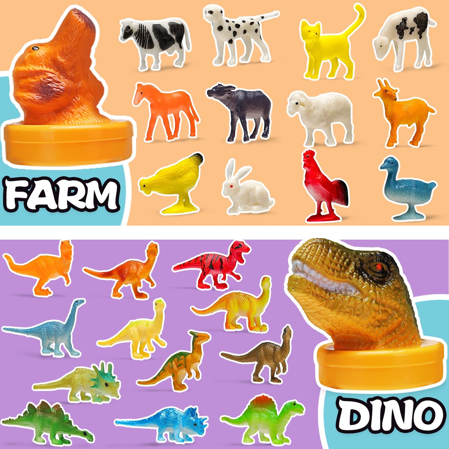 95 Pcs Small Animal Toys, Assorted Mini Ocean, Zoo, Farm, Dinosaur, Insect, Dog and Horse Figure, Little Plastic Animals Figurine for Easter, Sensory Bin Stuffers, Birthday Gifts, Kid 3-5