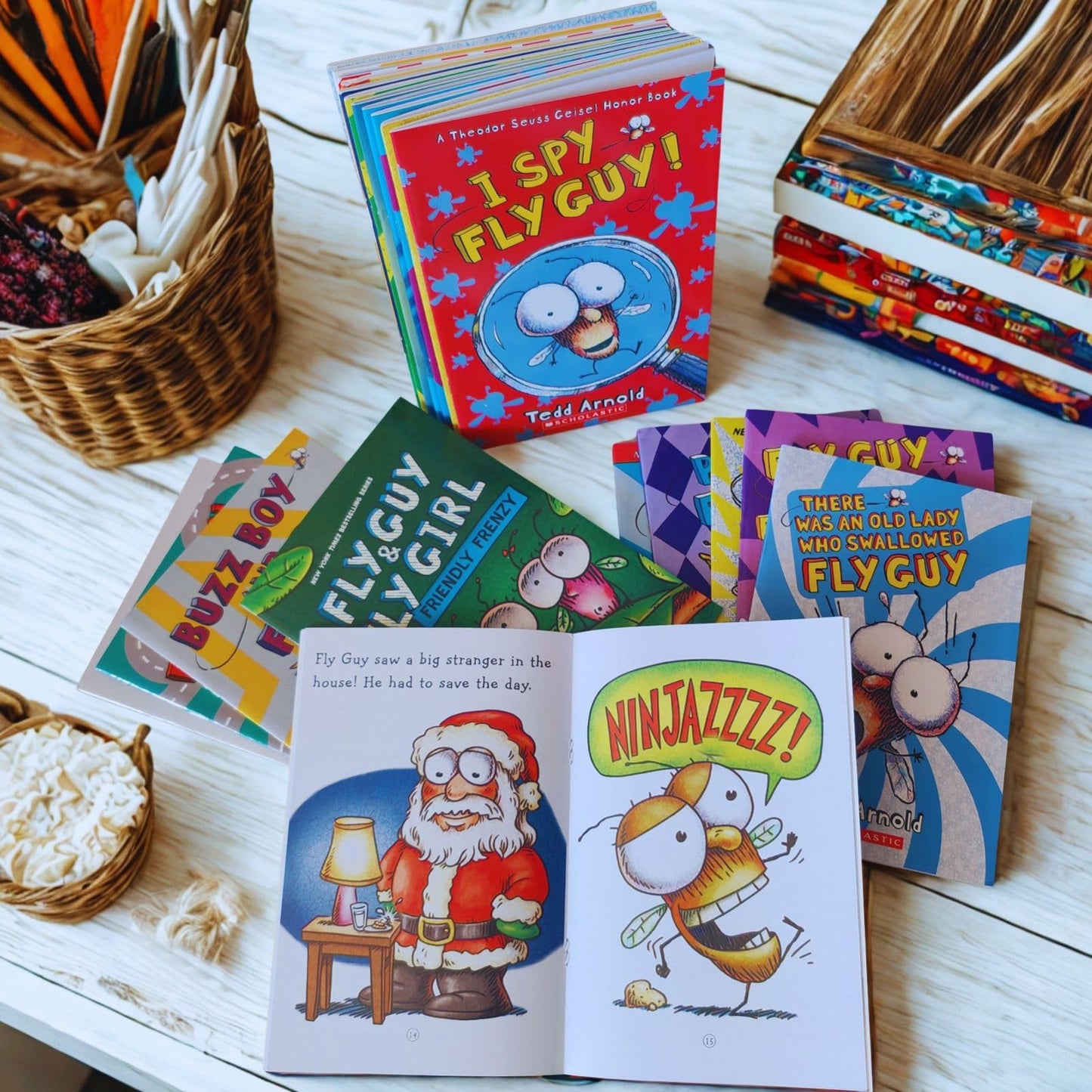 21 Pcs Fly Guy Books Paperback Complete Collection Series Set, Fun English Reading Series for Children Boys Girls