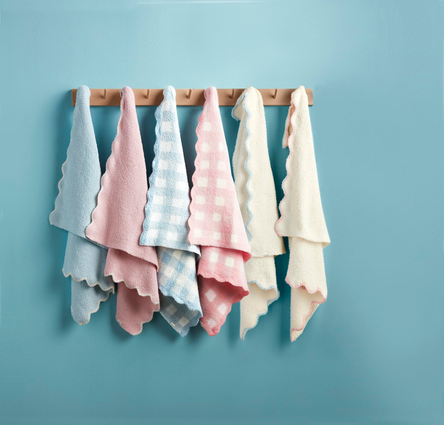 Mud Pie Blue Gingham Chenille Blanket, Soft Baby Blanket for Nursery, Stroller and Shower Gift
