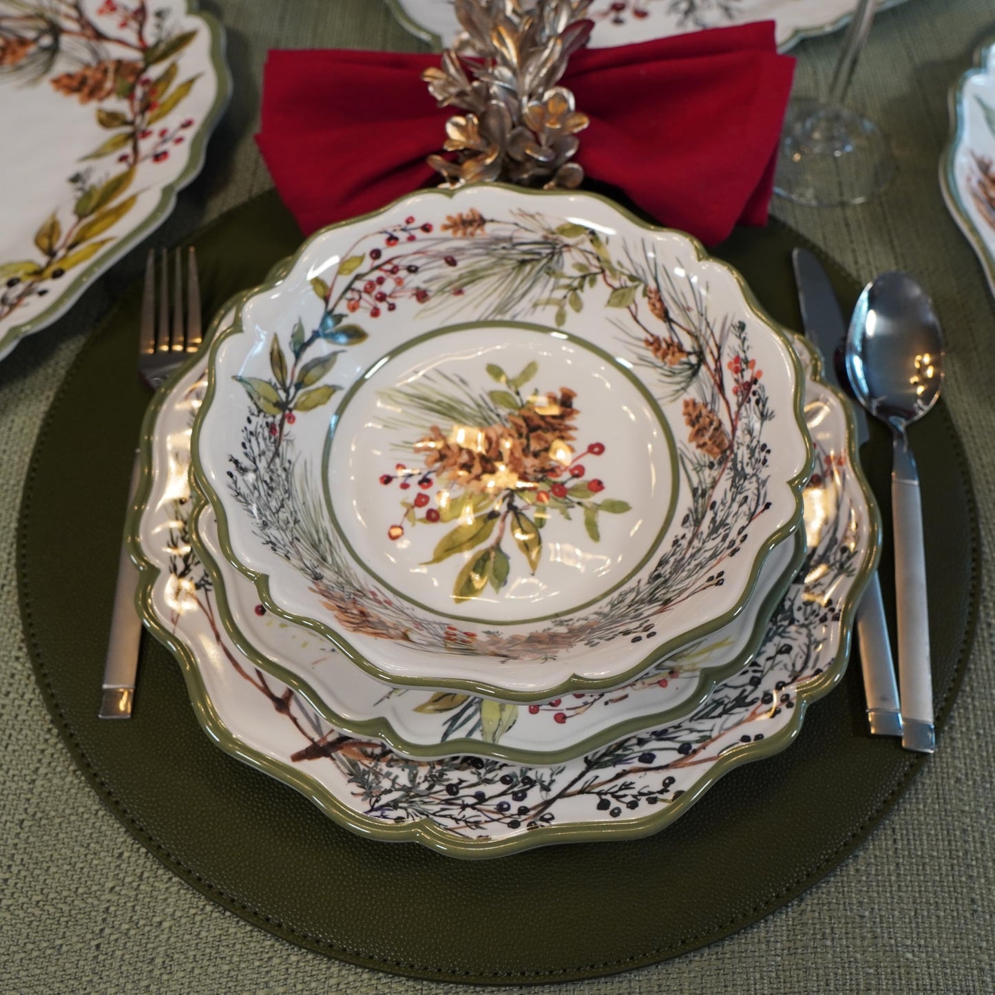 Certified International Winter Forest 12 Pc Dinnerware Set, Service for 4
