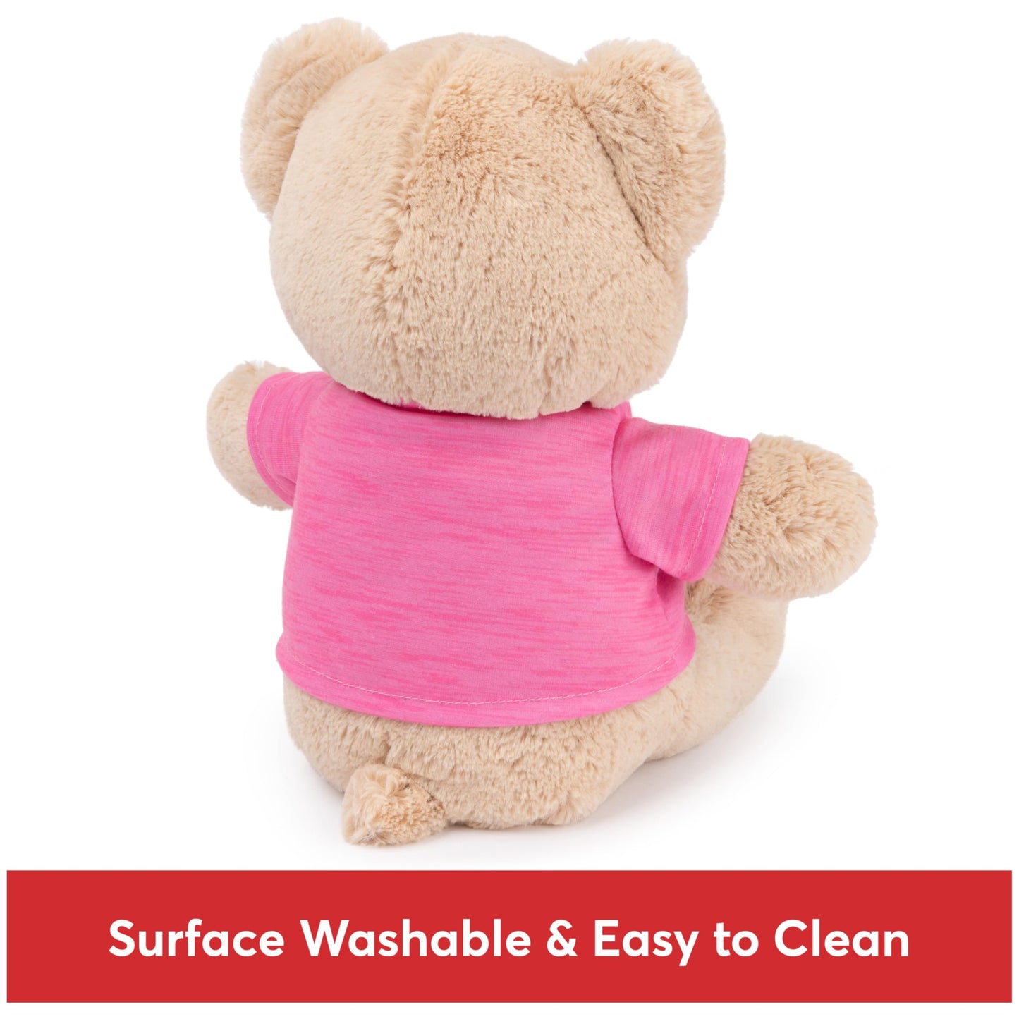 GUND “I Love You” Sustainable Message Bear with Pink T-Shirt, Teddy Bear Made from 100% Recycled Materials for Ages 1 and Up, Tan, 12”