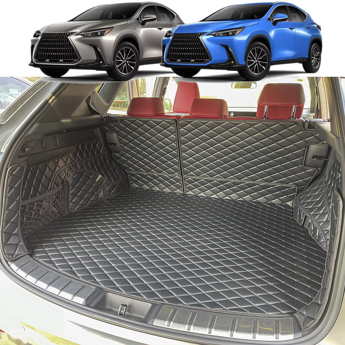7DEEKEI Cargo Mat for 2022-2025 New Lexus NX250 NX350 NX350H Trunk Mat ＆ Rear Backrest Mat Cargo Liners Lexus NX All Weather Waterproof Accessories