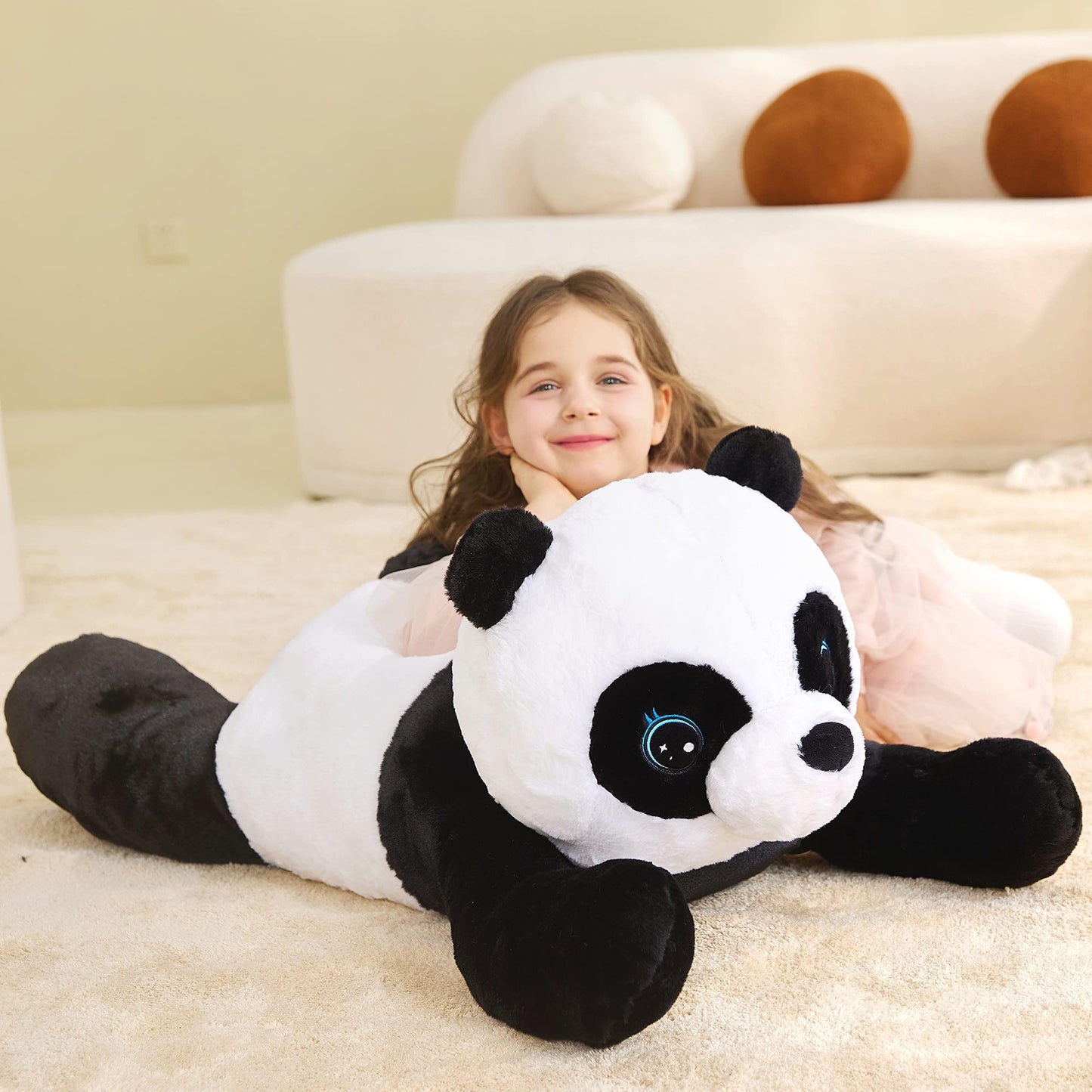 IKASA Giant Panda Stuffed Animal Plush Toy,Large Cute Jumbo Soft Toys,Huge Big Plushy Fluffy Fat Overd Plushie,Gifts for Kids Girls Boys Girlfriend Children (30 inches, Black and White)