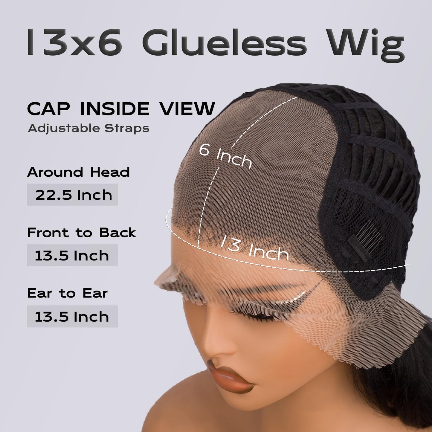 BLL Synthetic Lace Front Wig, Body Wave Glueless Wig 13x6 HD Lace Front Pre Plucked Natural Hairline Black Wigs For Black Women