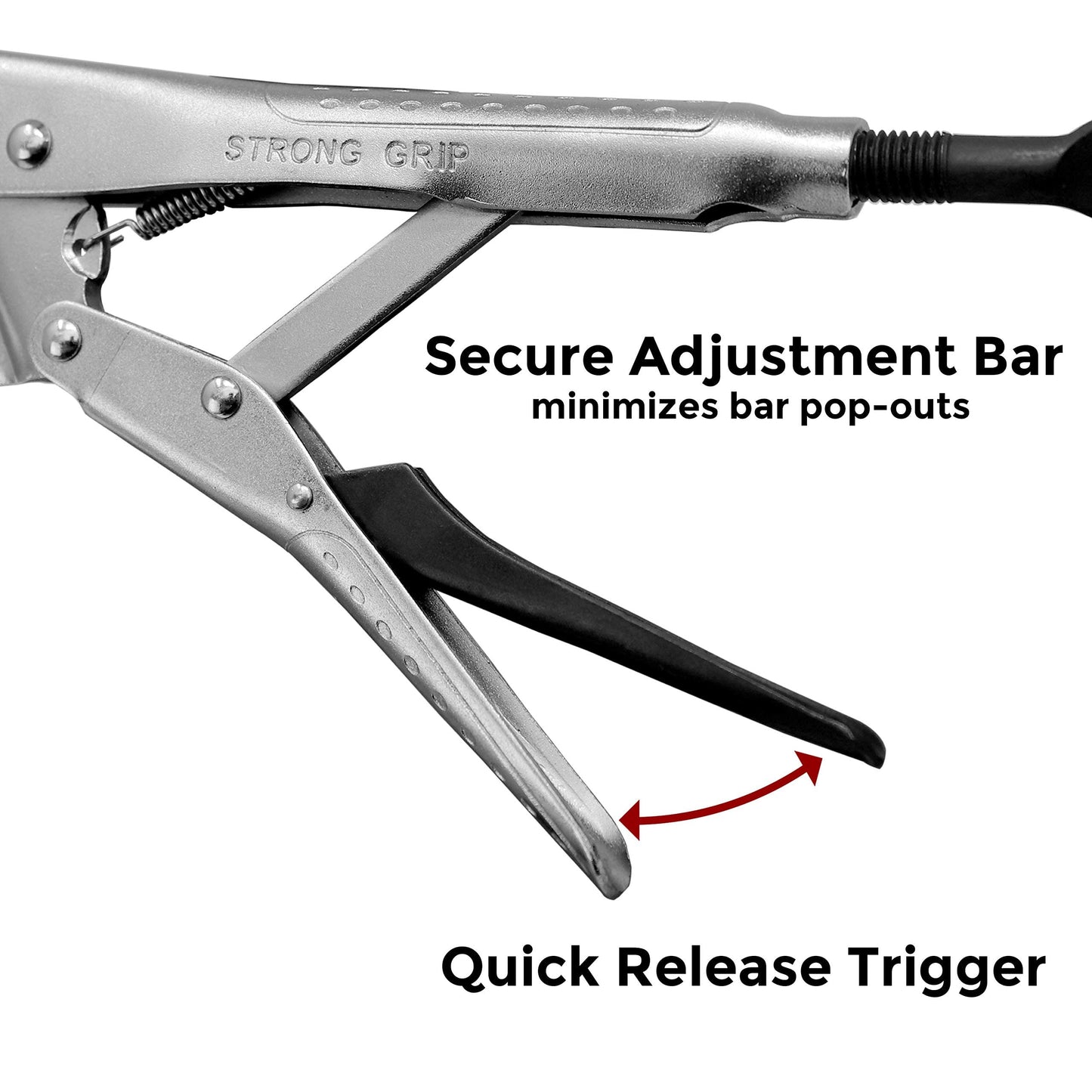 Strong Hand Tools Locking Chain Pliers, Removable 48″ Chain, Holds Up To 14" Diameter Pipes, Unique Easy Open Crank Handle, Quick Release Trigger, PFC1048