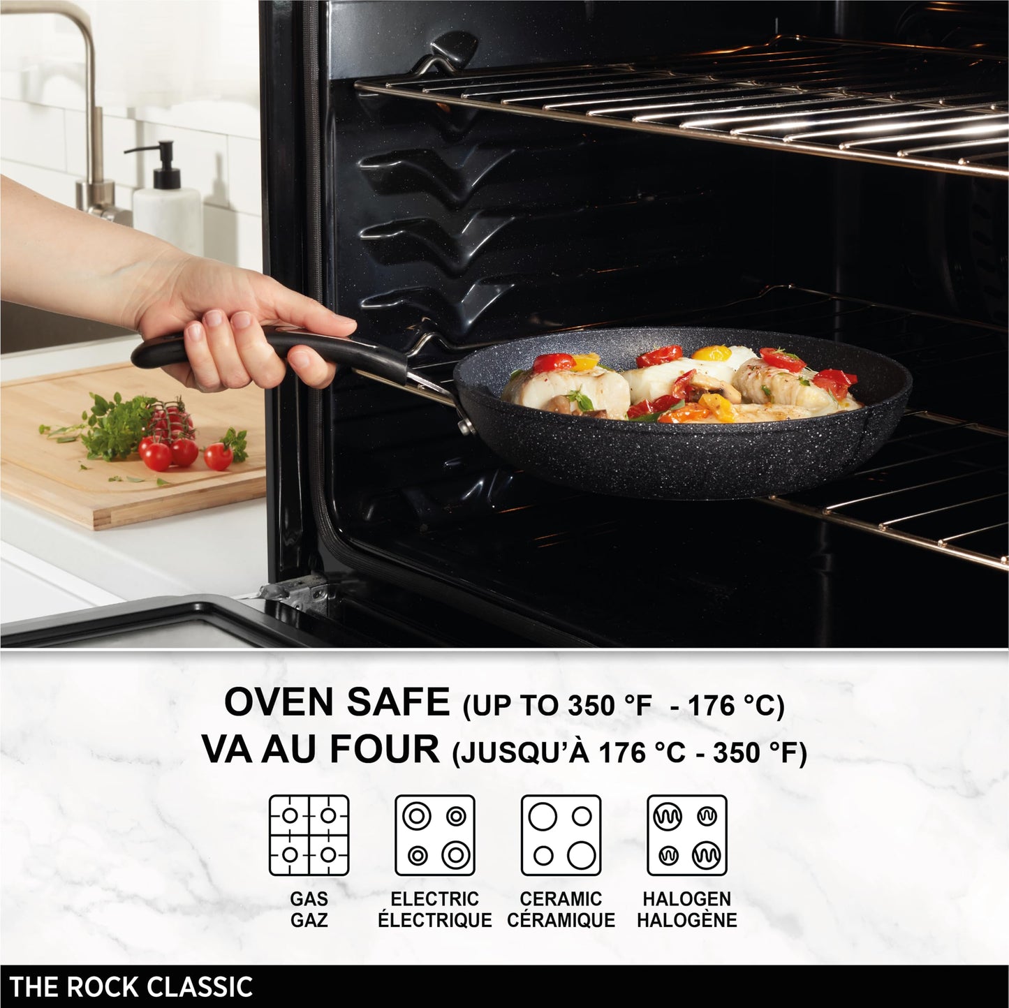 Starfrit The Rock Classic 10" (26cm) Non-Stick Fry Pan - Durable Forged Aluminum - Oven Safe - PFOA Free - Easy to Clean