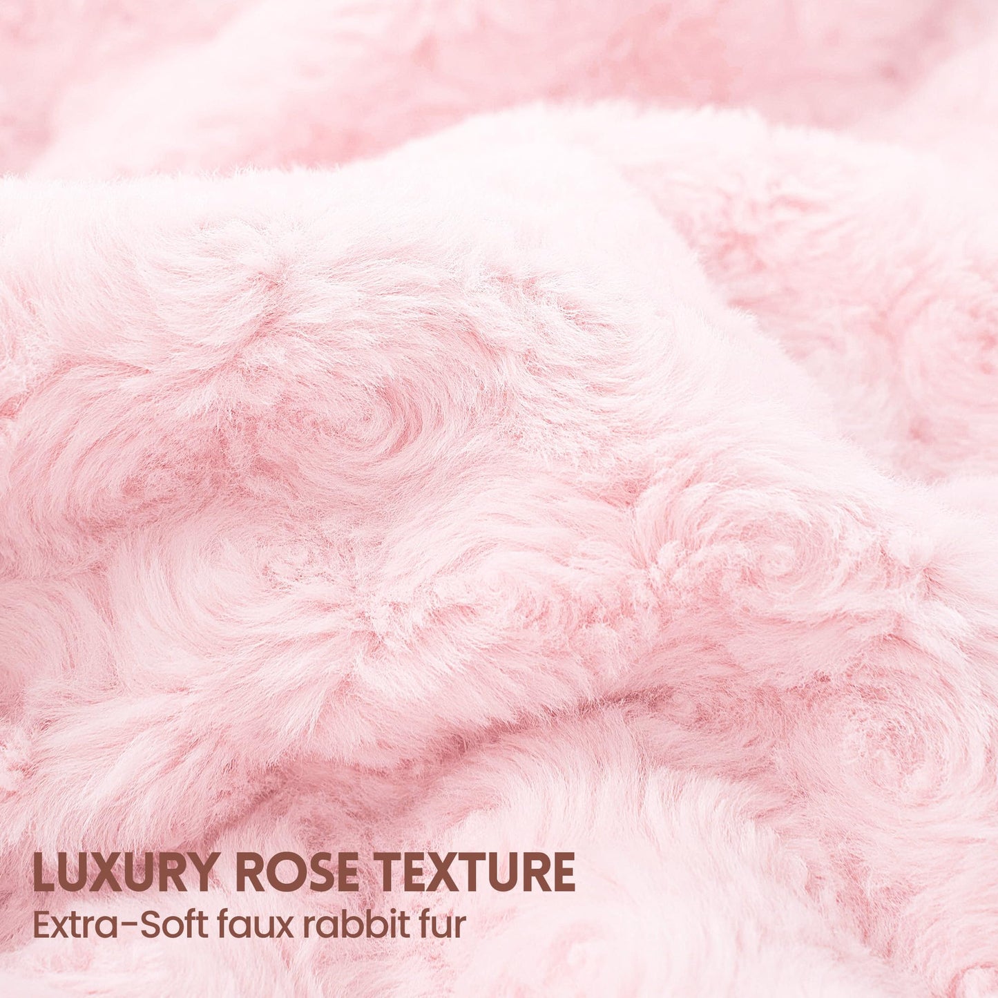 MAXEVE Heated Blanket Electric Throw 50"x60" Faux Rabbit Fur Blankets with 6 Heating Sets & 12 Hours Auto Off, Warm Gifts for Grandma Wife, ETL Certification
