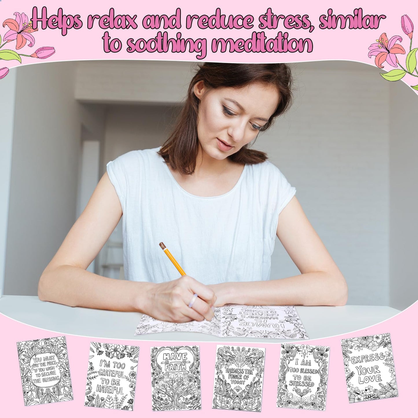 Liliful 24 Pcs Mindfulness Geometric Theme Coloring Book Bulk – Intricate Pattern & Mandala Coloring Books for Stress Relief, Ideal for Adult Relaxation, Gift Fillers & Self-Care Activities