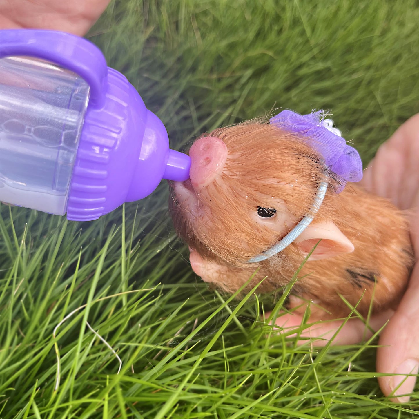 OtardDolls Lifelike Mini Pig Dolls, 5 Inch Full Silicone Soft Reborn Piggy Dolls Mini Realistic Newborn Cute Realistic Real Toddler Pig Toy with Toy Accessories for Happy Birthday