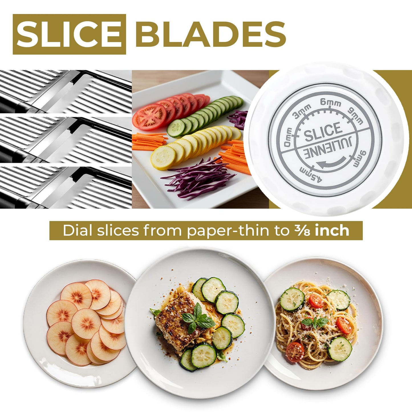 Gramercy Adjustable Mandoline Food Slicer, Mandoline Slicer for Kitchen, Mandolin, Potato, Tomato, Carrot, Vegetable, Fruit and Onion Cutter - Stainless Steel - INCLUDING 1 Pair Cut-Resistant Gloves