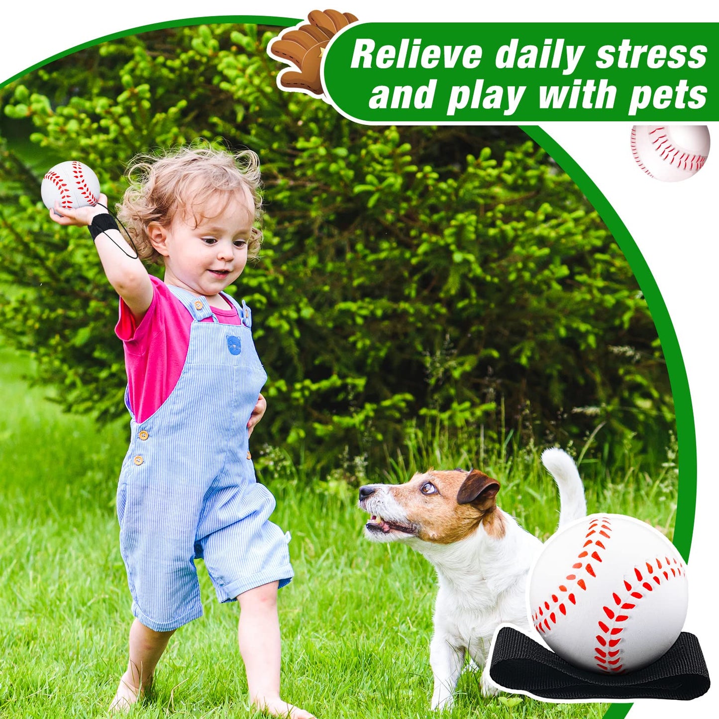 12 Pcs 2.36 Inch Sports Wrist Balls Baseball Ball Wristband Toys Rebound Ball Rubber Baseball Wrist Return Ball on a String for Wrist Exercise Nice Gift Party Favor Toy