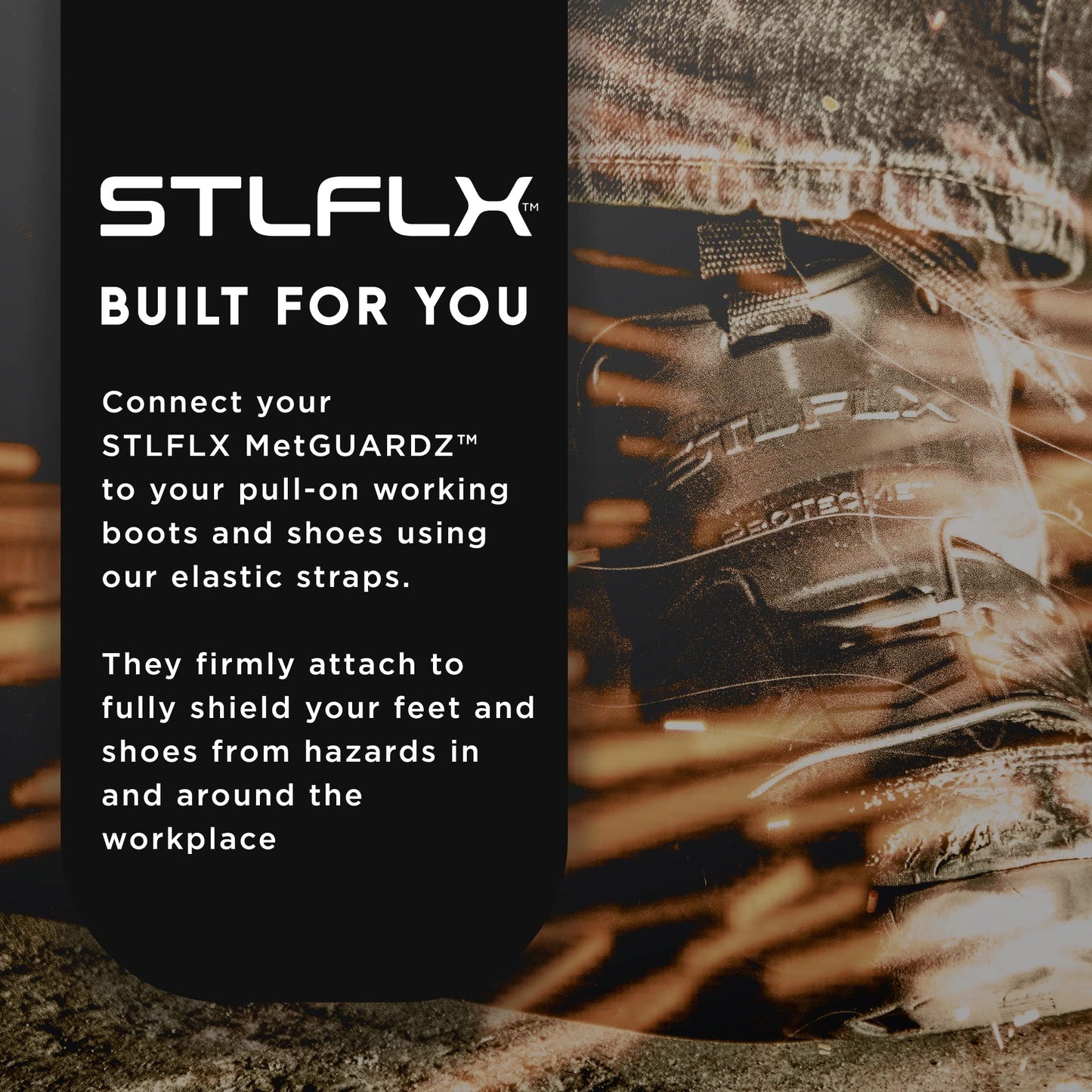 STLFLX - MetGUARDZ™ Metatarsal Guard for Safety Boots and Shoes, Shoe/Work Boot Metatarsal Protector with Straps Set, SEN 605, Pull On Version