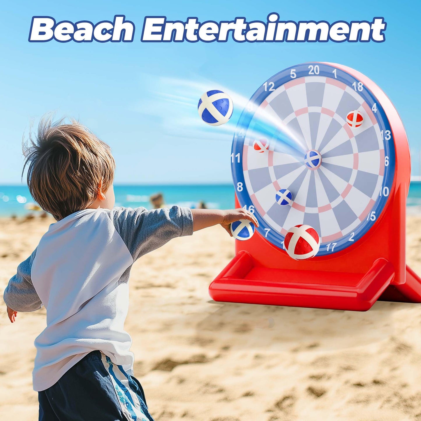 iPlay, iLearn Pool Wave Kids Fun Pool Toys, Inflatable Dart Board Water Games, Swimming Pool Floats, Beach Yard Outdoor Play, Cool Summer Party Gift for 6 7 8 9 10 12 Year Old Boy Girl Teen Adult-Red