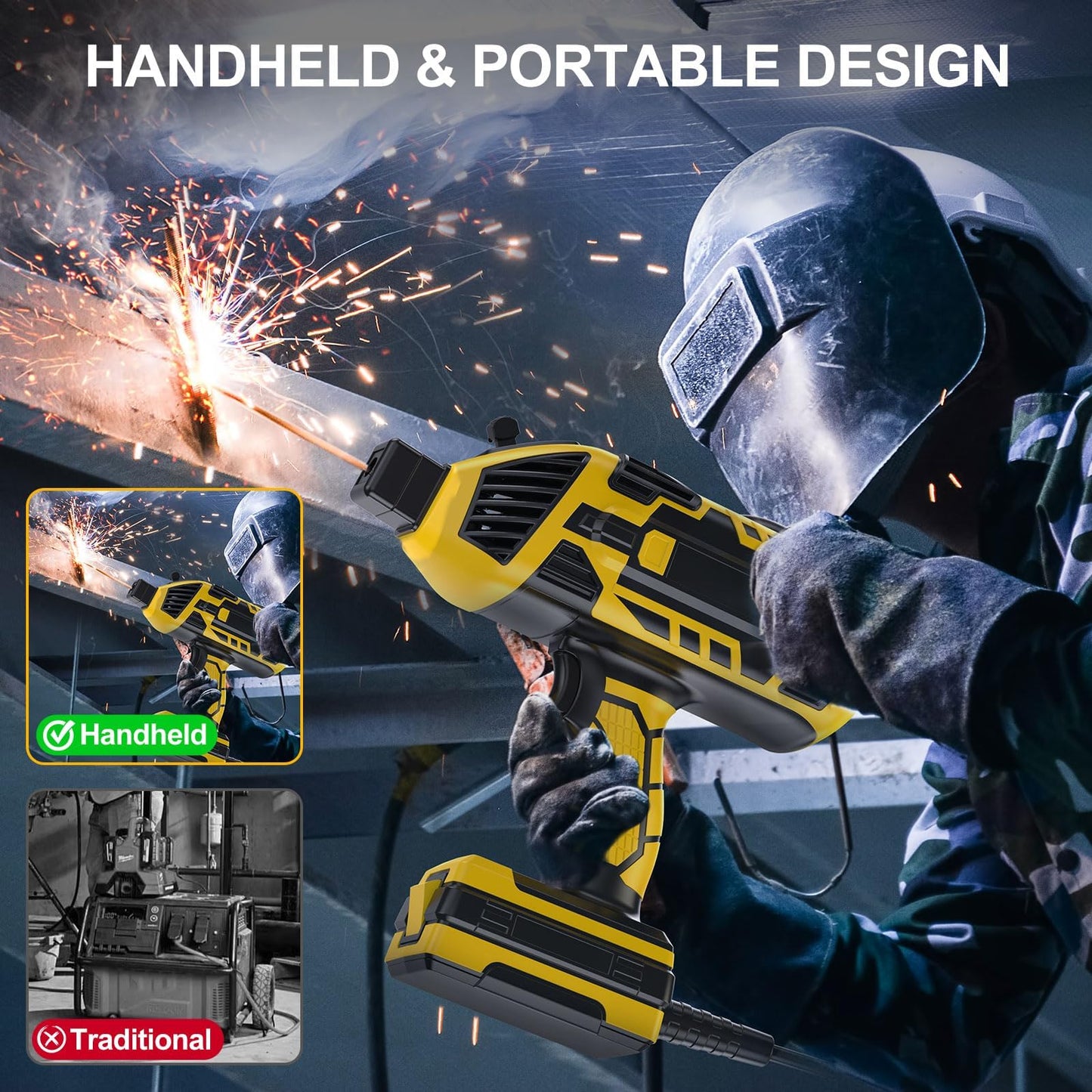 Portable Welding Machine 110V, ARC Handheld Welder with 2025 Upgraded IGBT Inverter, Stick Welder with 5 Variable Current Adjustment 20-120A for 3/32"-1/8" Rods, DIY, Professional Use, Repair, Gift