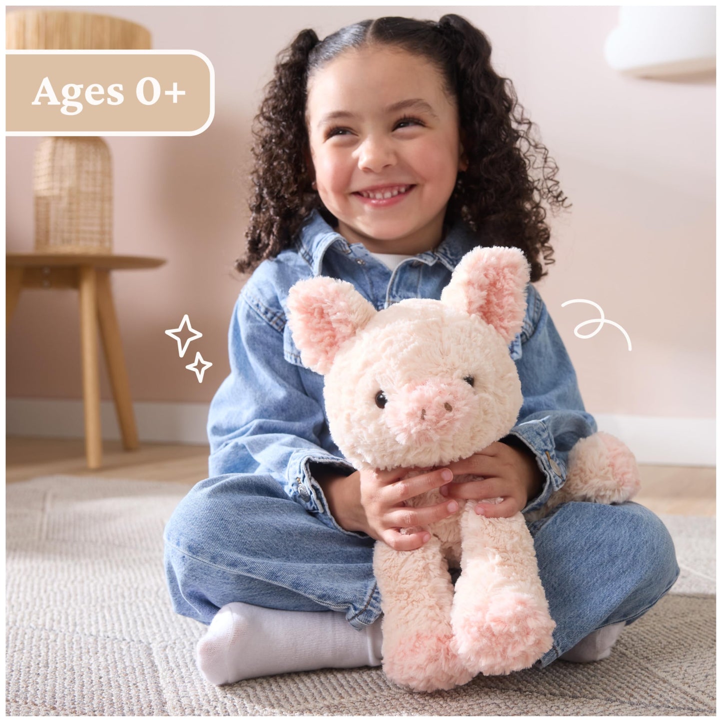 GUND Cozys Collection Pig Plush, Pig Stuffed Animal for Ages 1 and Up, Pink, 10”