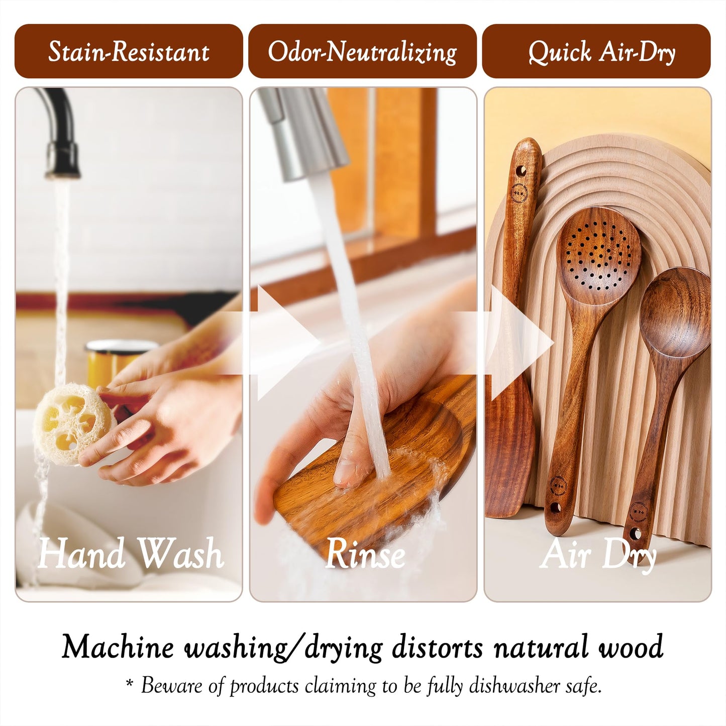 SOOMGYEOL SEOM 10-Piece Teak Wood Cooking Utensil Set