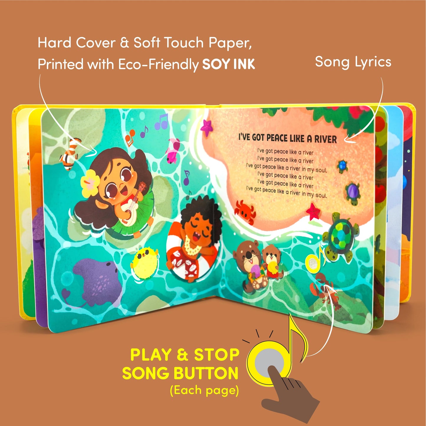 Praise The Lord Christian Christian Sound Books for Kids - 6 Bible Songs - Christmas, Baptism, Christening, Dedication Gifts for Boys and Girls - Religious Toys, Music Books for Toddlers