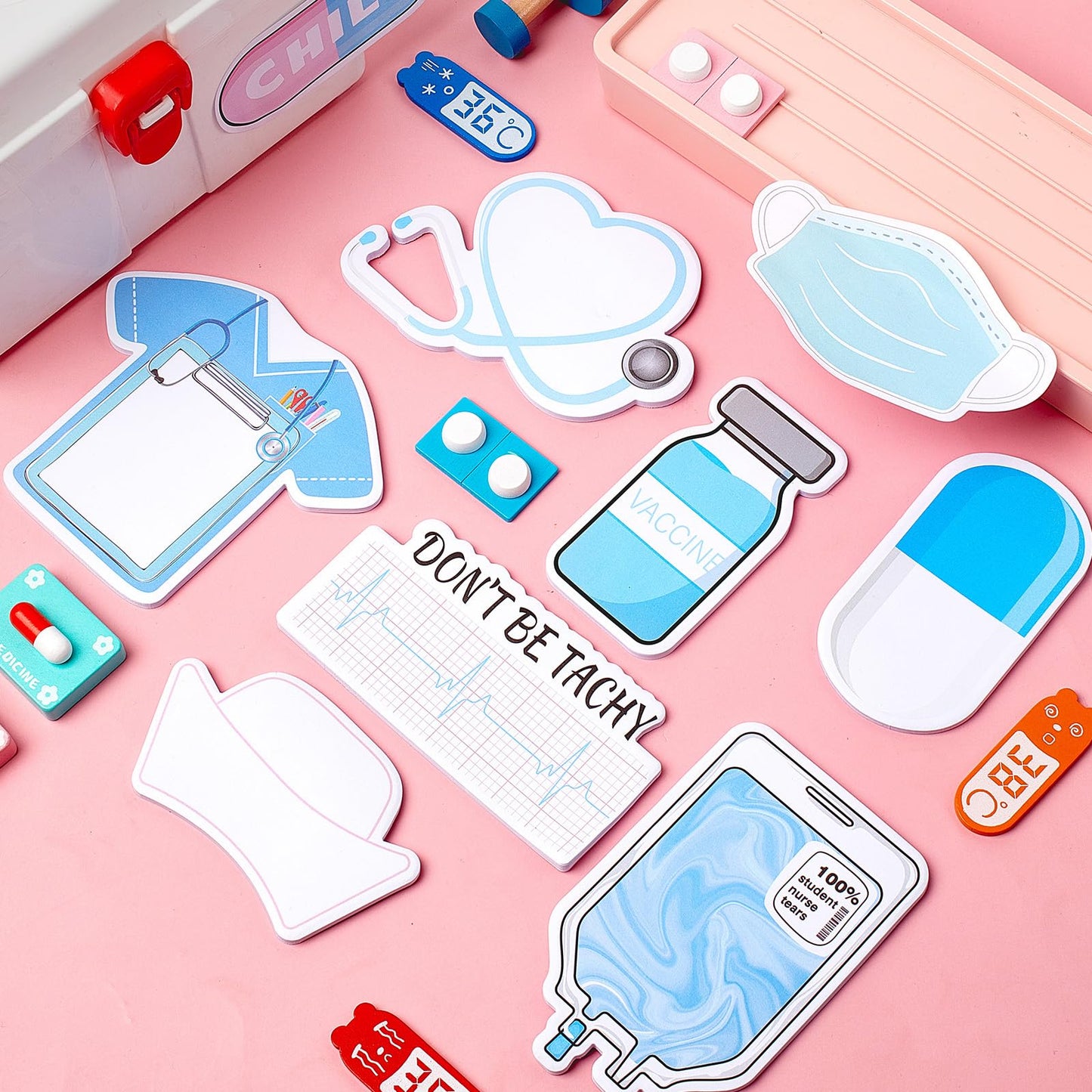 60 Pads Mini Funny Nurse Sticky Notes CNA Gifts Nursing Essentials Medical Themed Mini Notes Assorted Pads Self Stick Cute Memo for Gifts Hospital