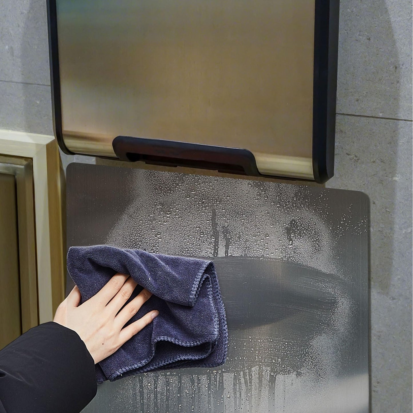 Gisafai 2 Pcs Stainless Steel Hand Dryer Wall Splash Guard 32 x 16 Inch Wall Splash Guard Backsplash Protector Panel with Ultra Strength Adhesive for Bathroom, Kitchen, Restroom