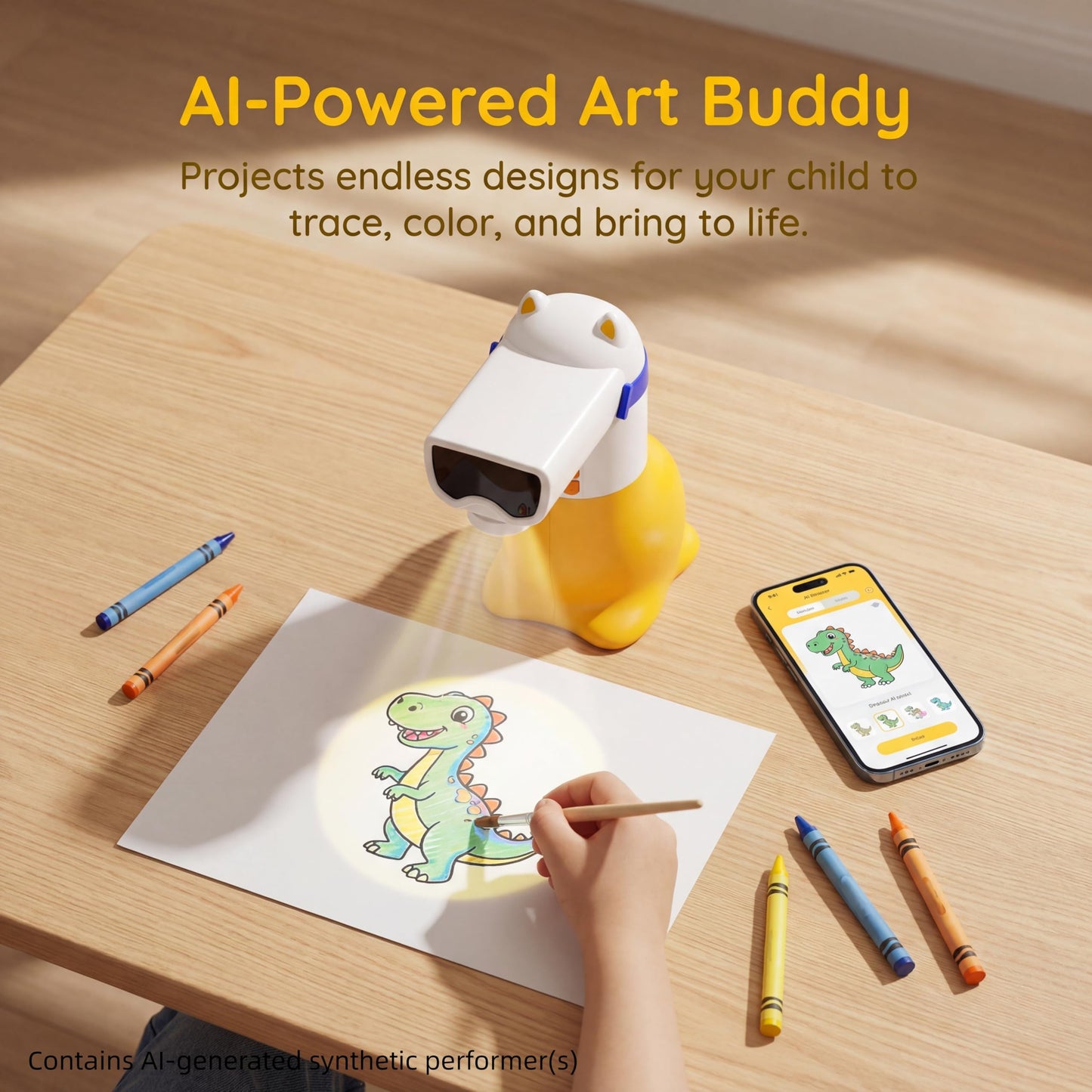 AI Drawing Projector for Kids Ages 5-12, Turn Photos into Drawings, Smart Painting with Voice, Creative Sketch Art Toy, Ideal Christmas Birthday Gift for Boys Girls - Yoturetoys