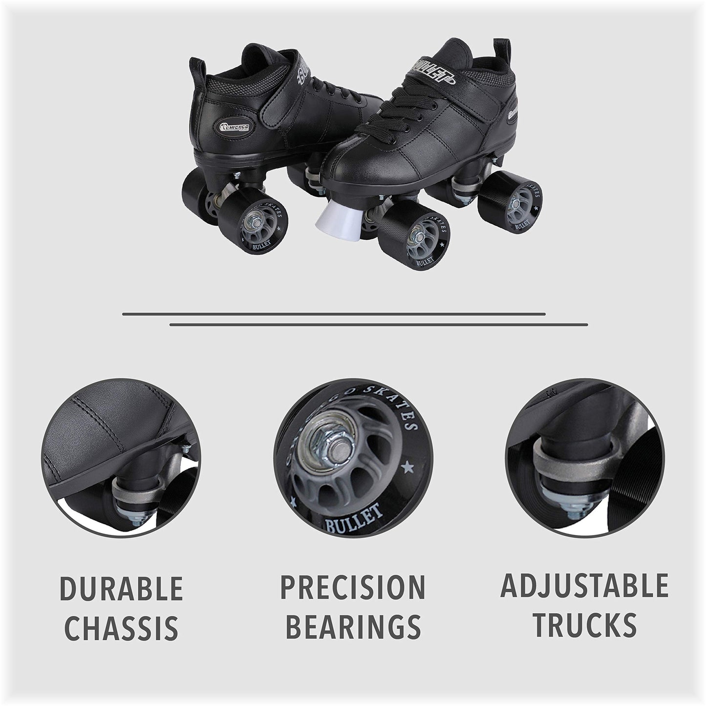 Quad Men's Bullet Speed Skate - Black