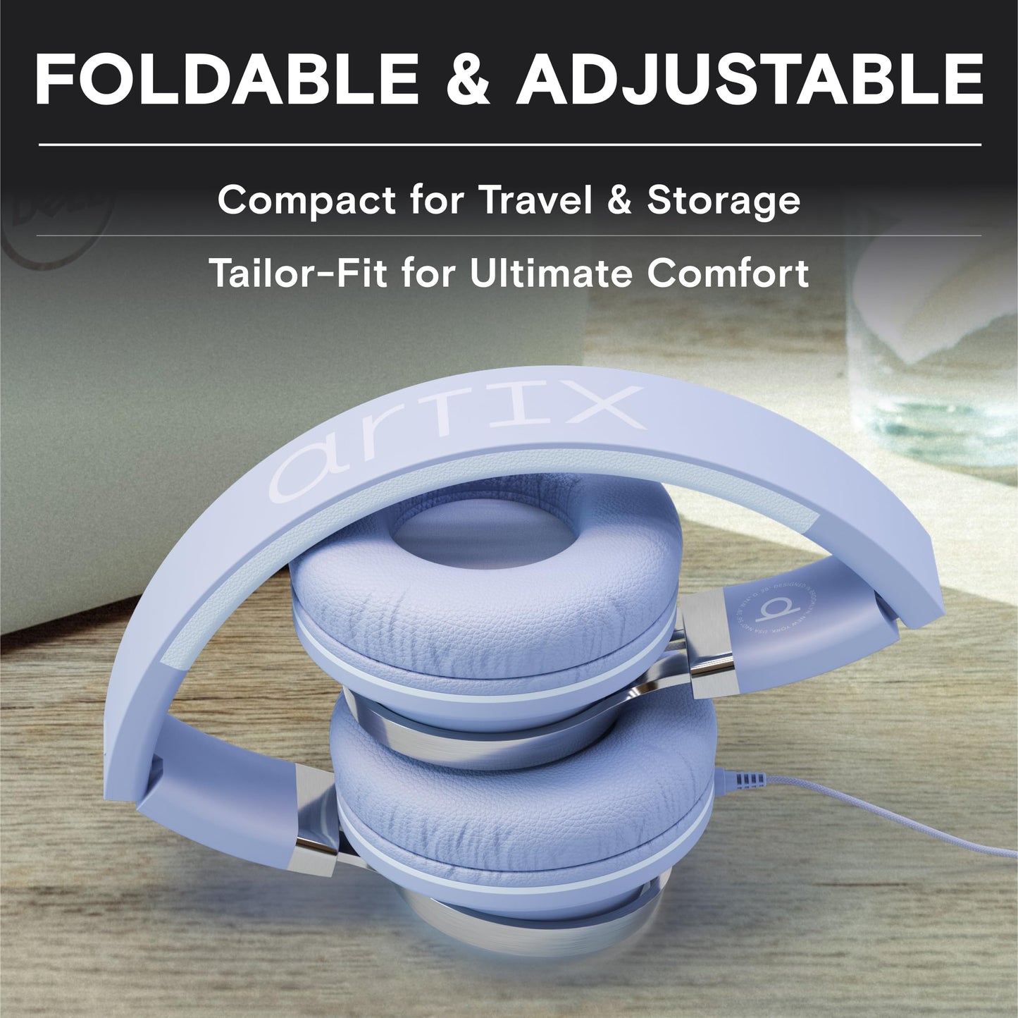 Artix CL750 Wired Headphones with Mic & Volume Control — Noise Isolating Computer Headphones Wired, On-Ear Headphones with Wire, Plug In Headphones for Laptop, Corded Headphone Over Ear Aux Jack 3.5mm